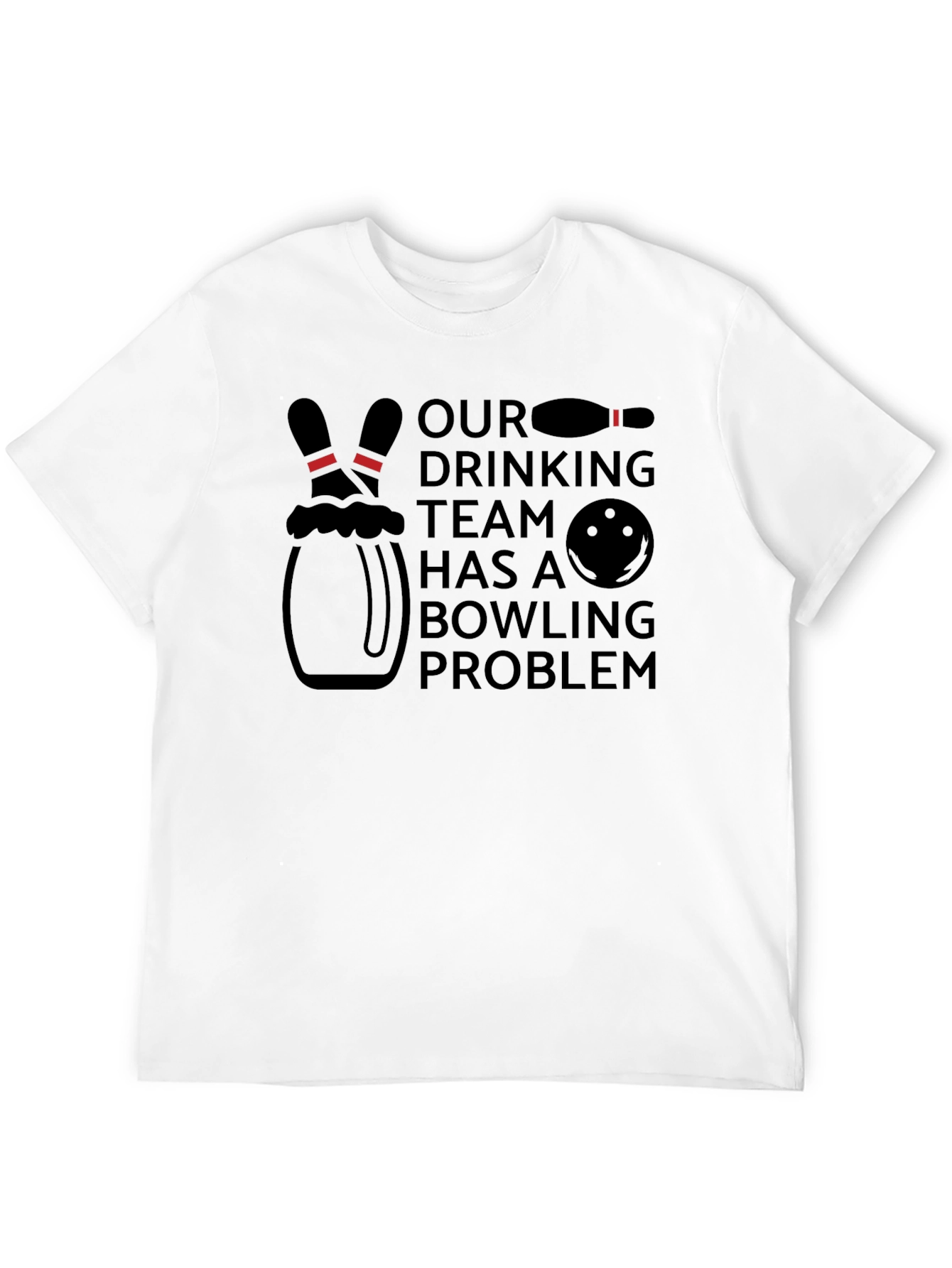 Bowling Team Problem Black T-Shirt
