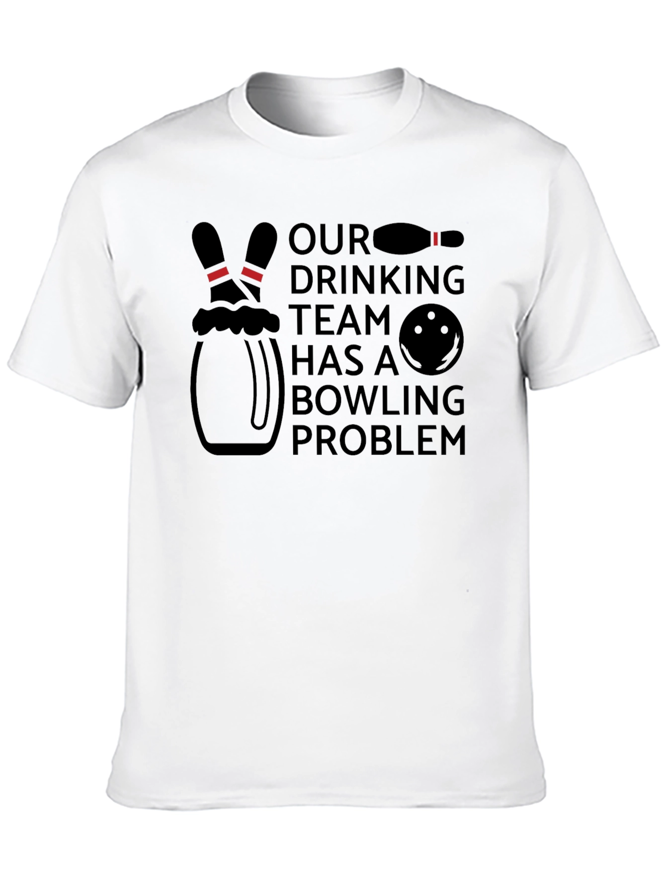 Bowling Team Problem Black T-Shirt