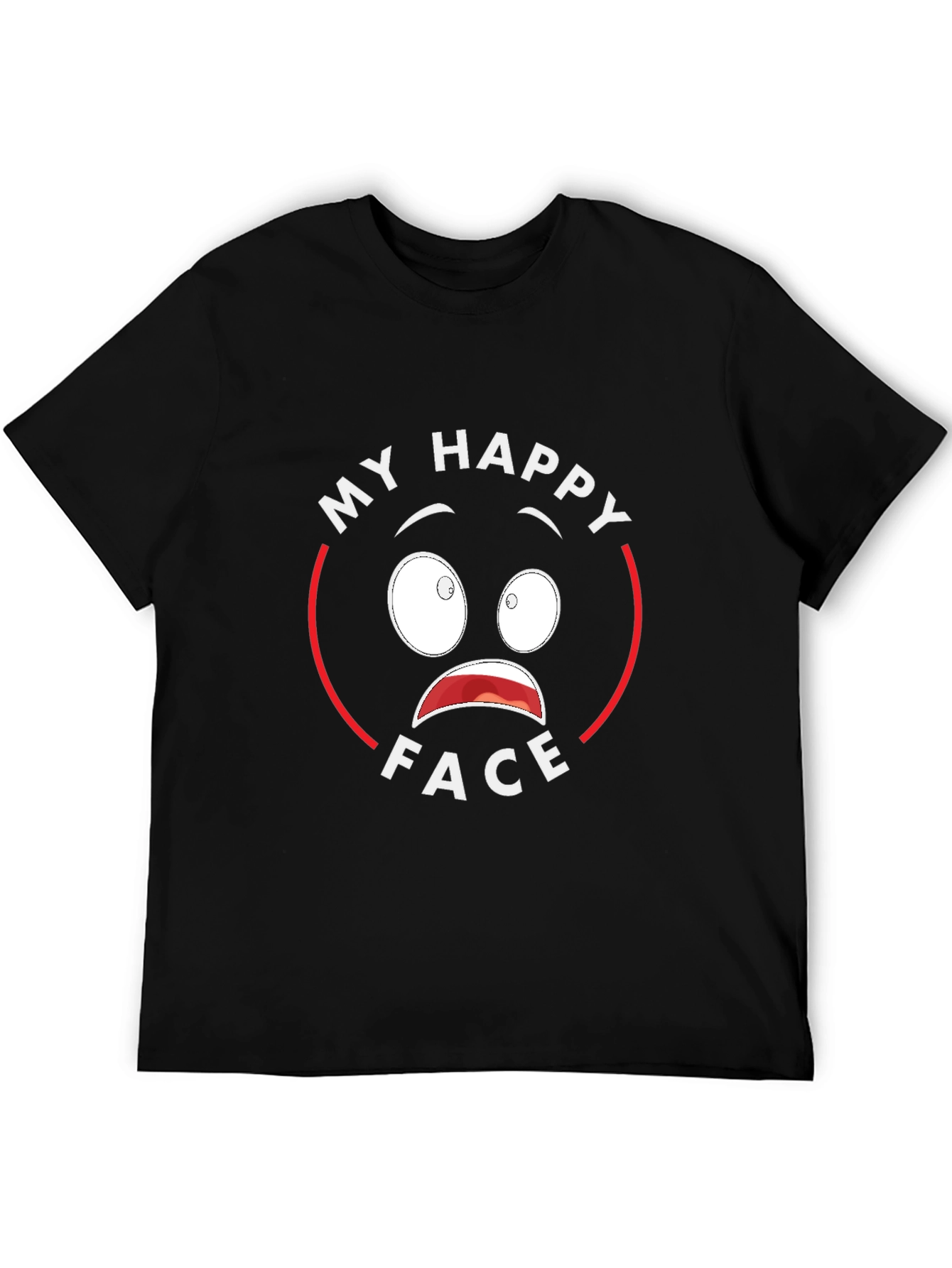 My Happy Face Graphic T-Shirt - Mens Black Tee