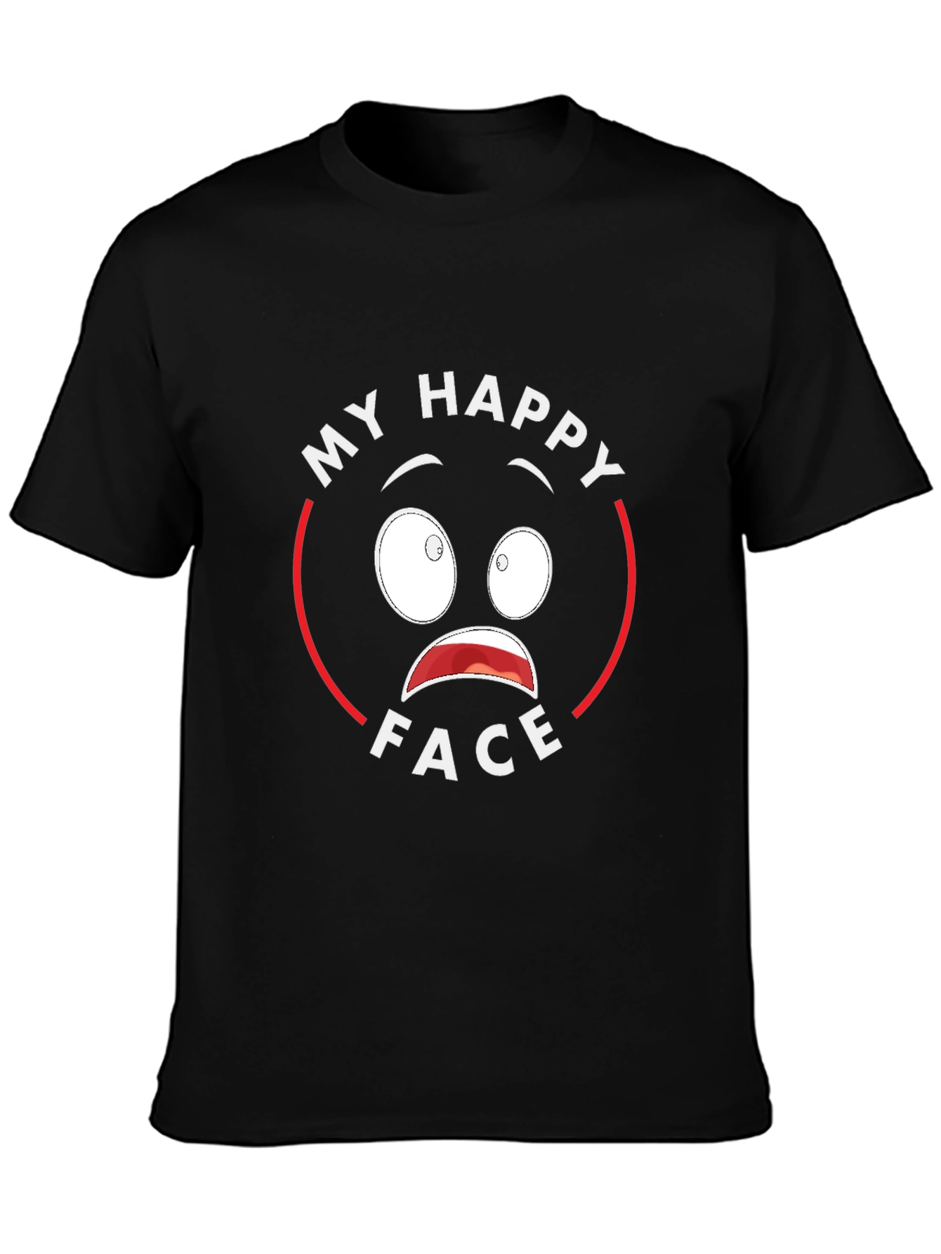 My Happy Face Graphic T-Shirt - Mens Black Tee