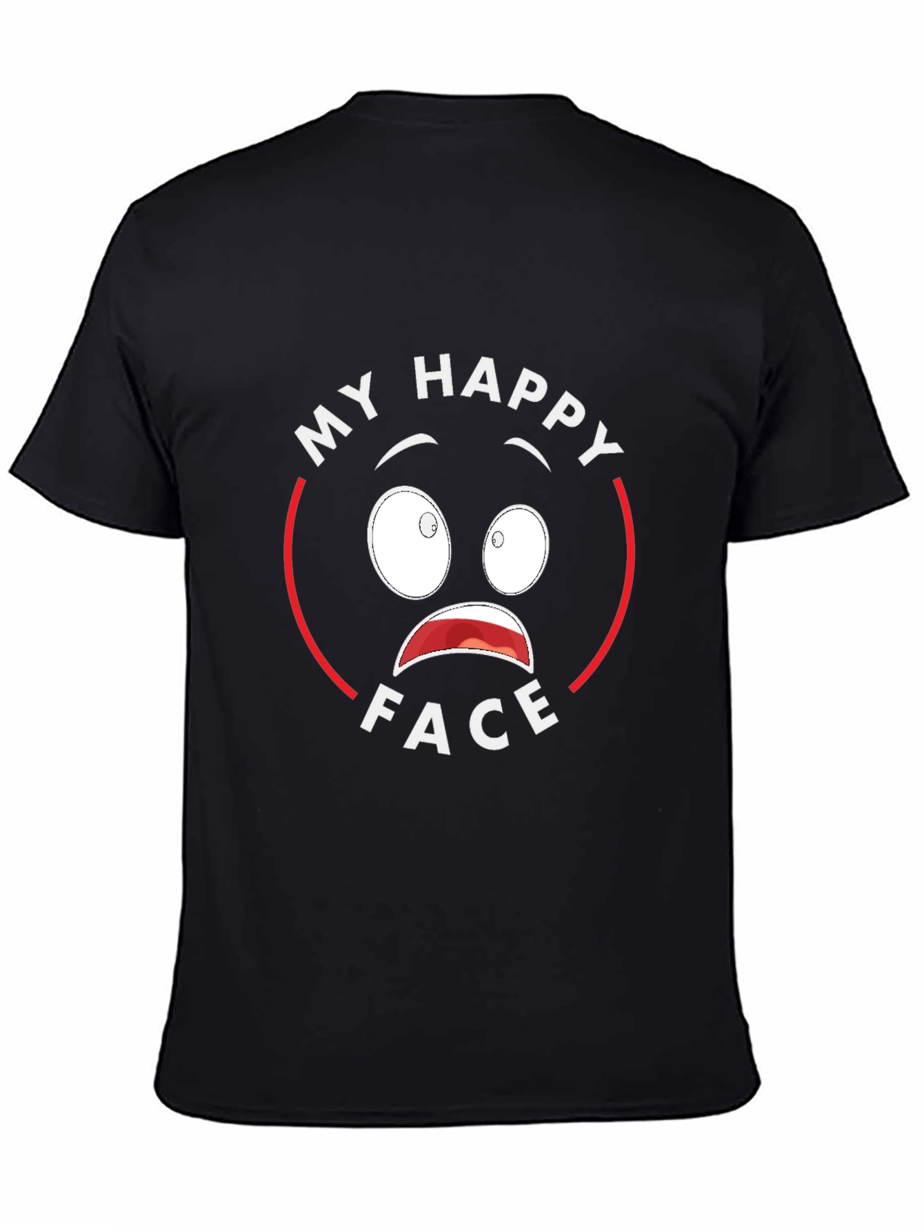 My Happy Face Graphic T-Shirt - Mens Black Tee