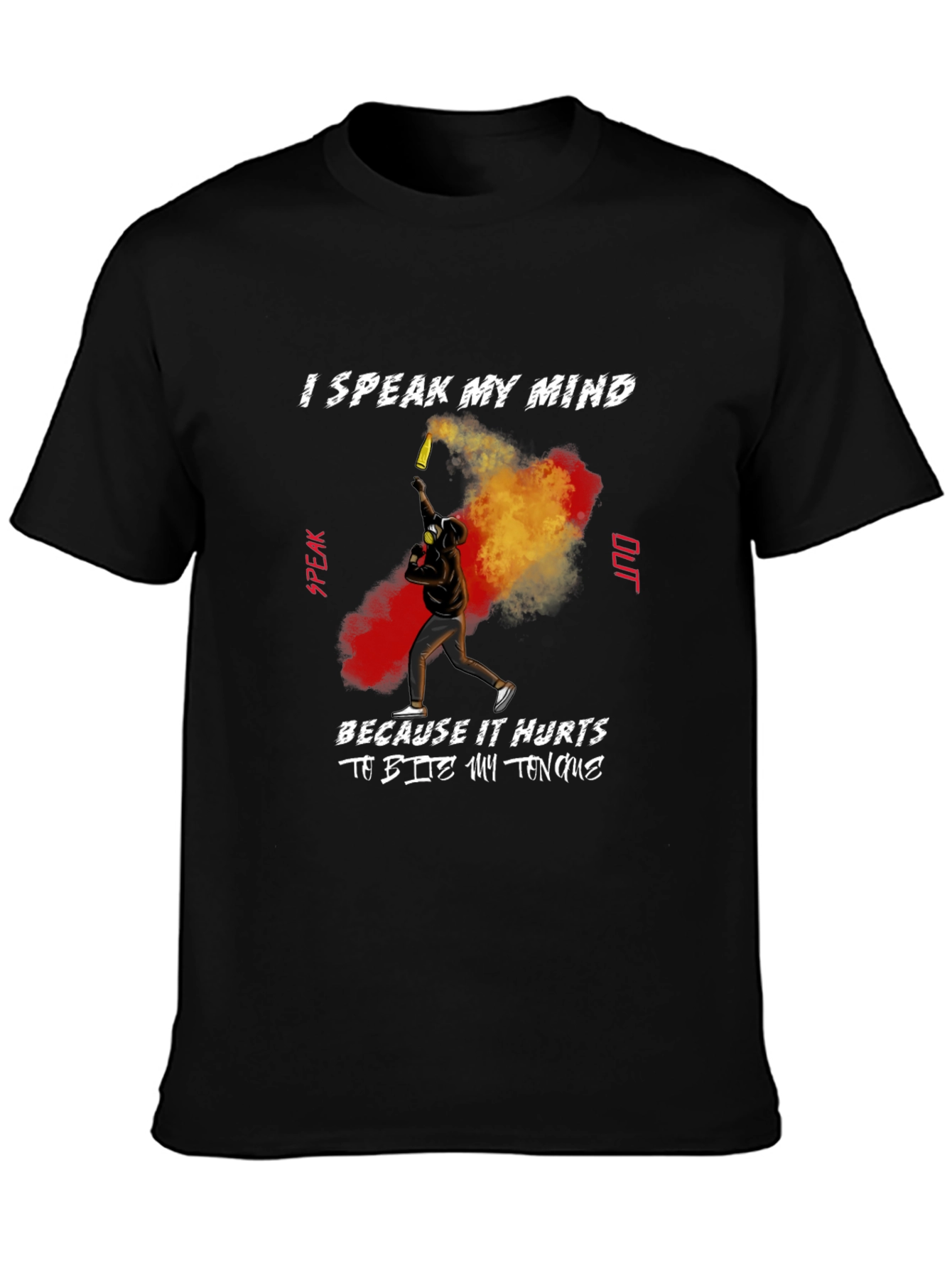 Speak My Mind Graphic T-Shirt - Black