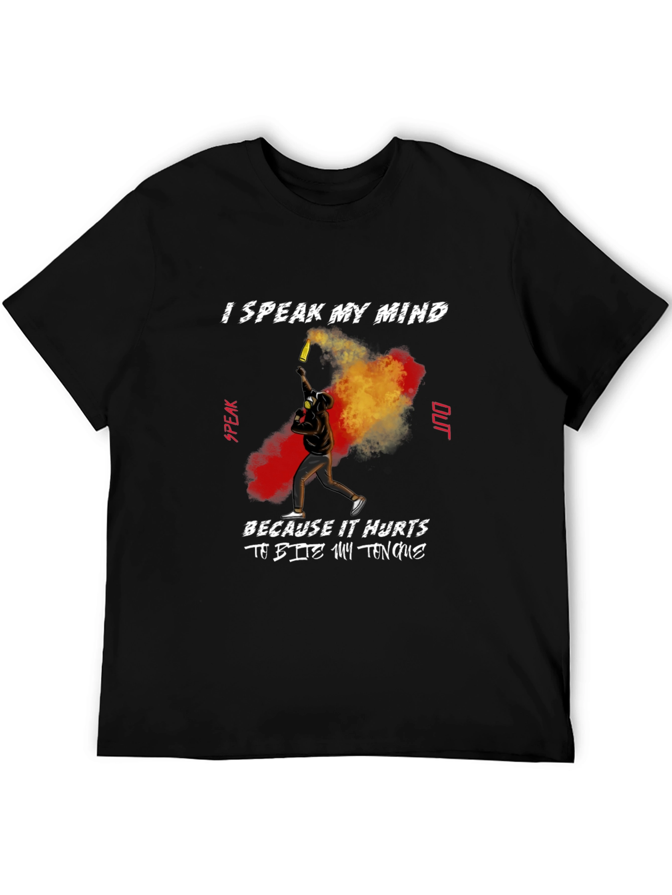 Speak My Mind Graphic T-Shirt - Black