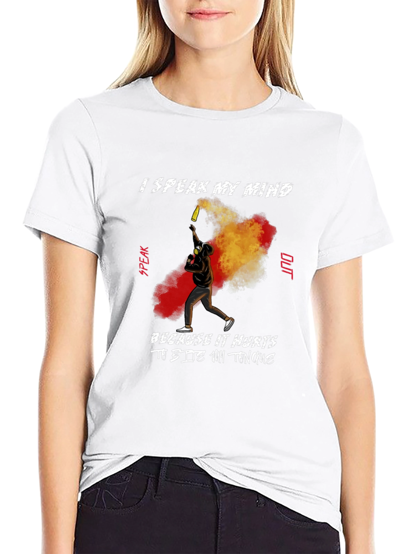 Speak My Mind Graphic T-Shirt - Black