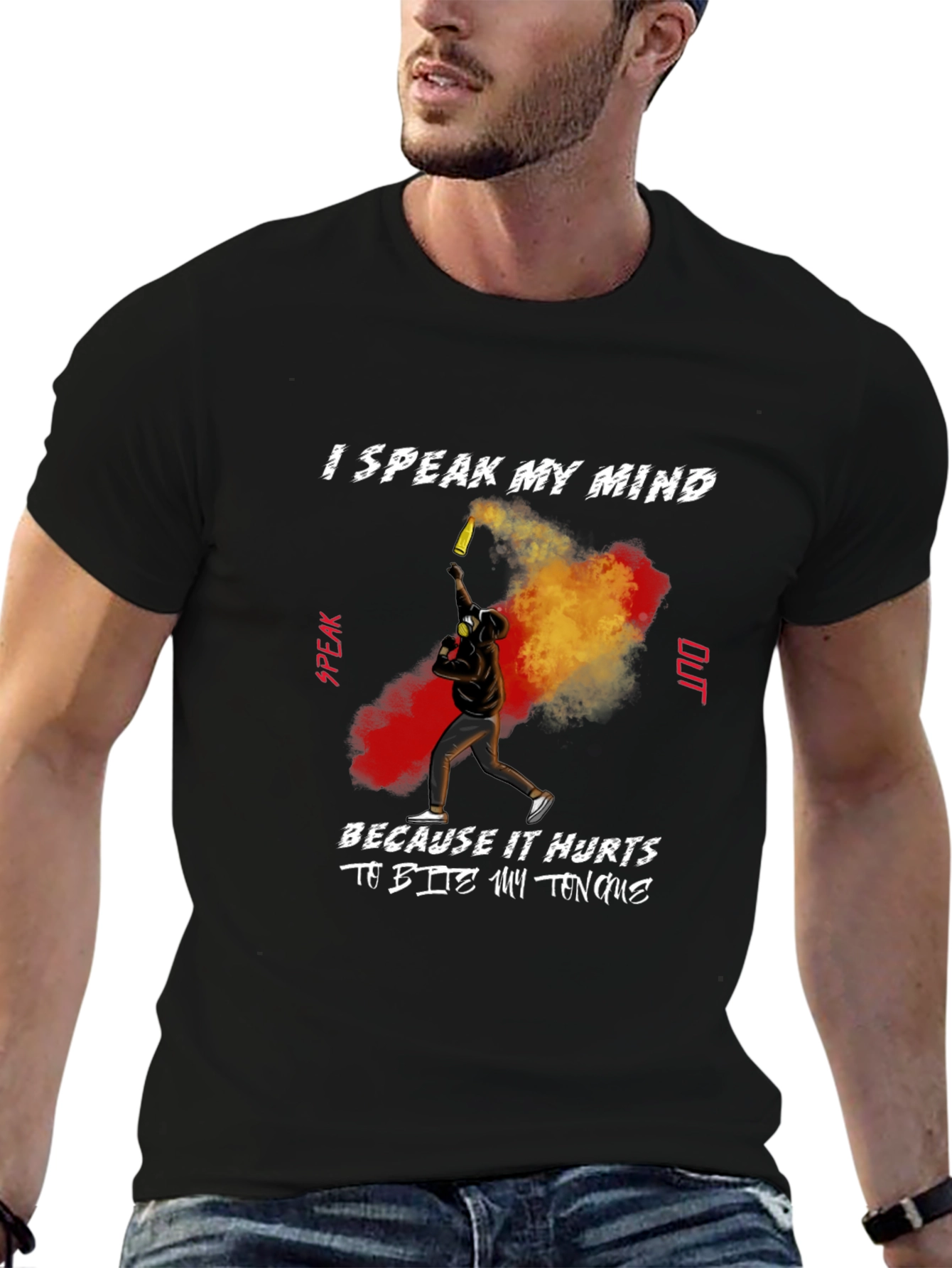 Speak My Mind Graphic T-Shirt - Black