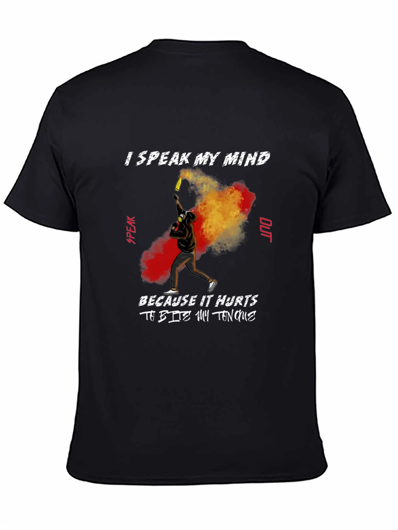 Speak My Mind Graphic T-Shirt - Black
