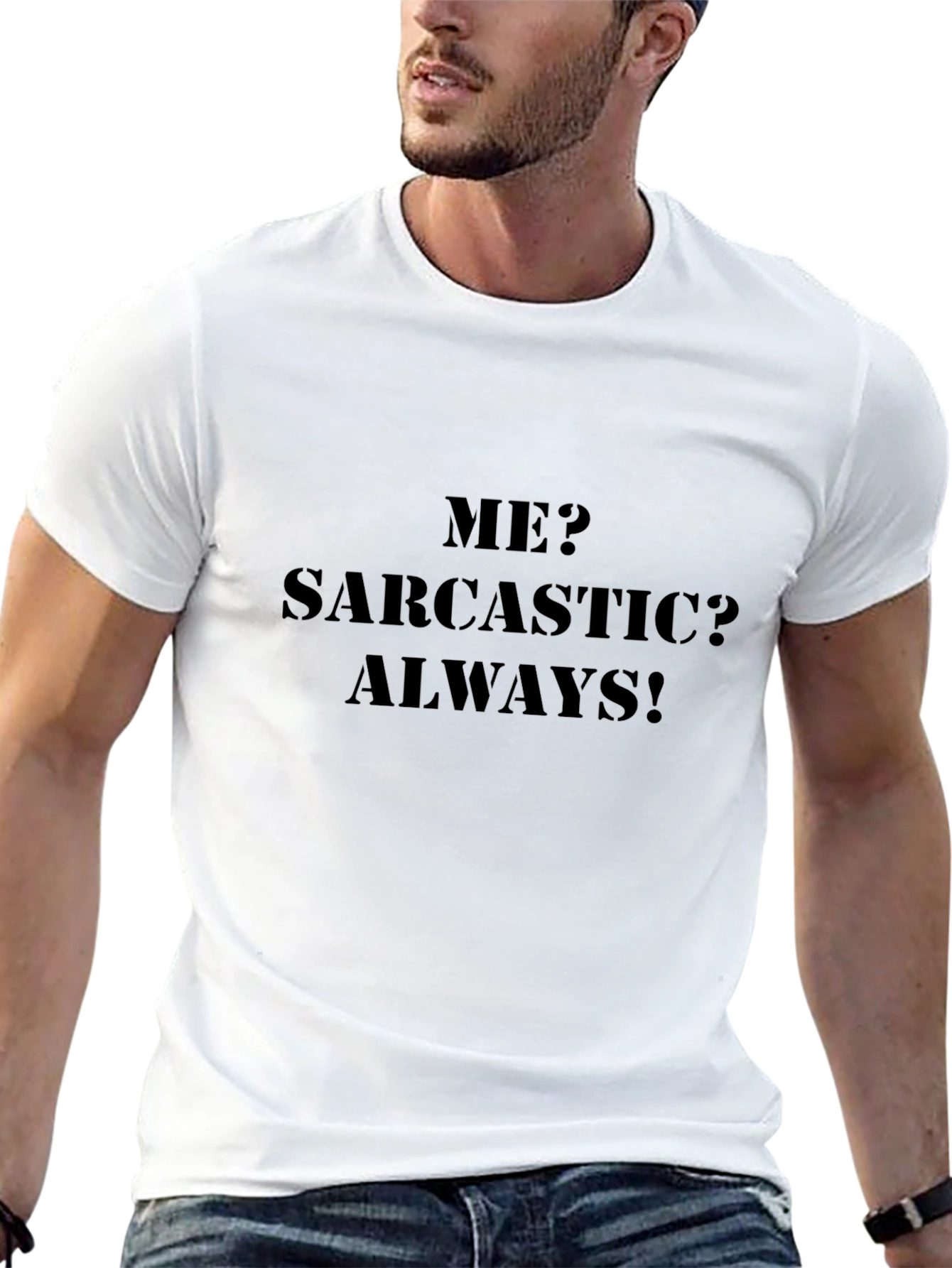 Sarcastic Always! Black Graphic Tee