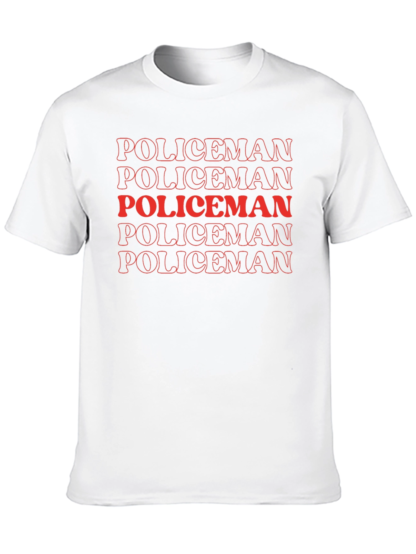 Policeman Text Stack Graphic Tee - Black
