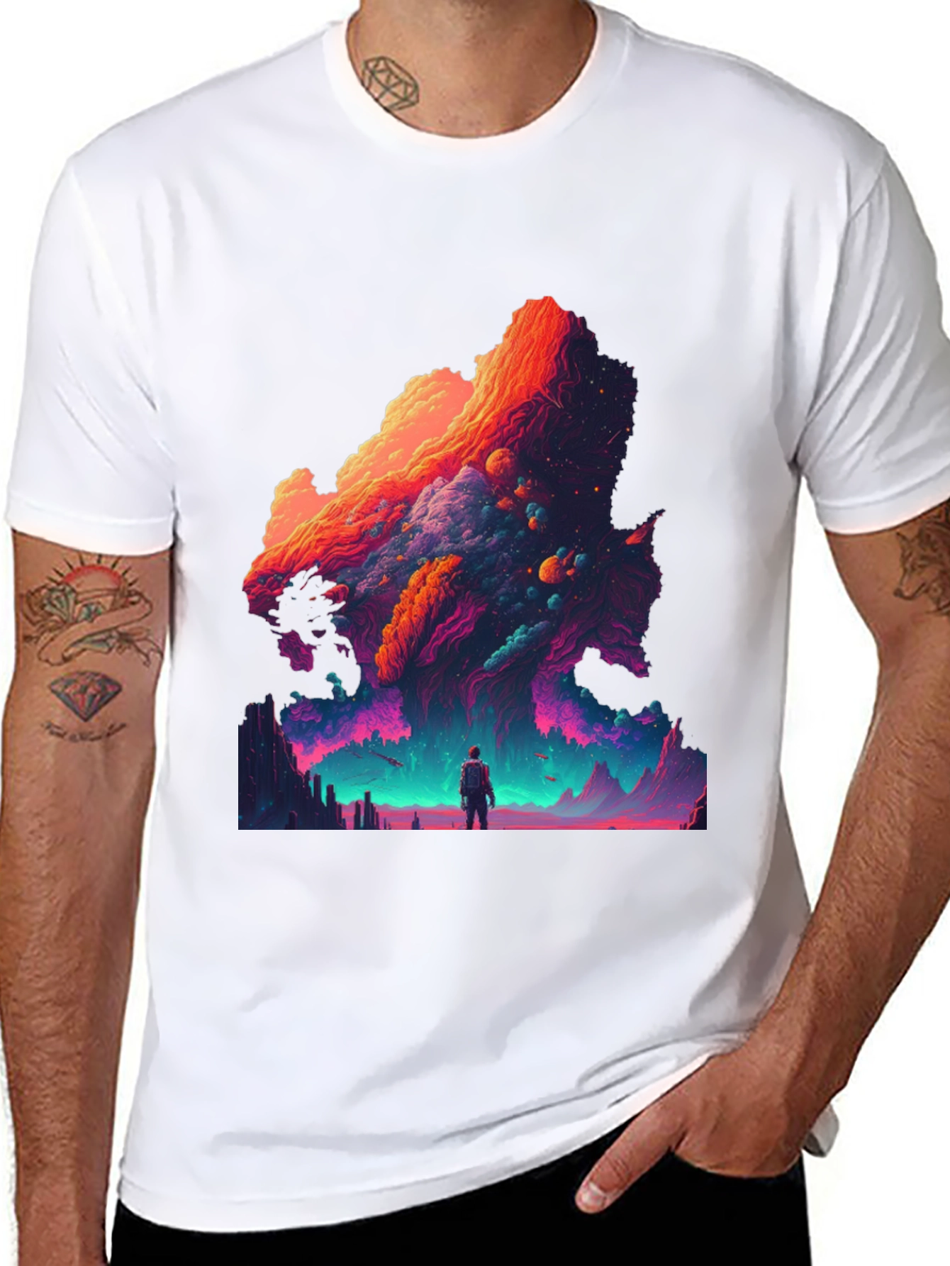 Cosmic Dreamscape Graphic Tee - Vivid Print