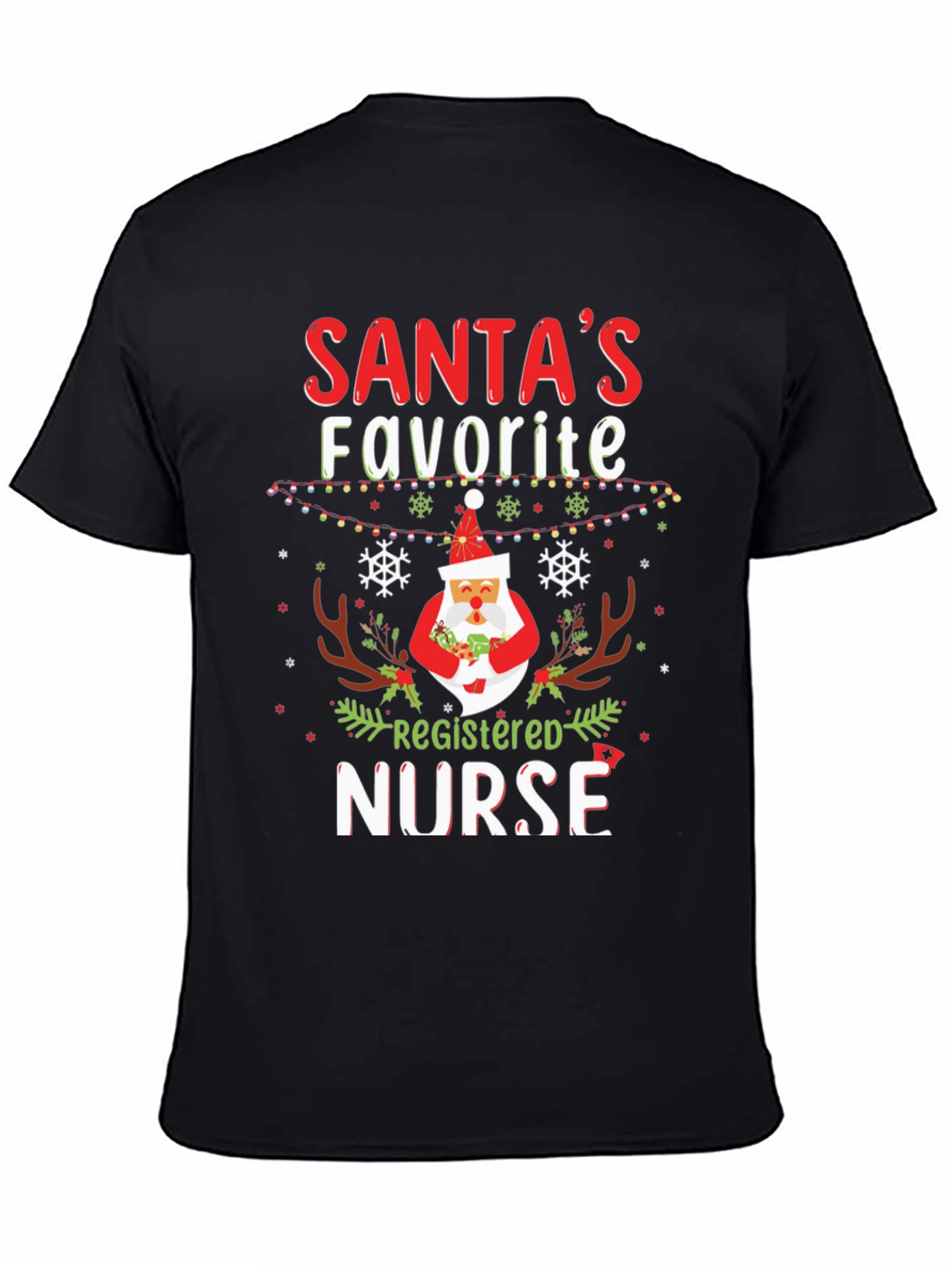 Santas Favorite Registered Nurse Christmas T-Shirt