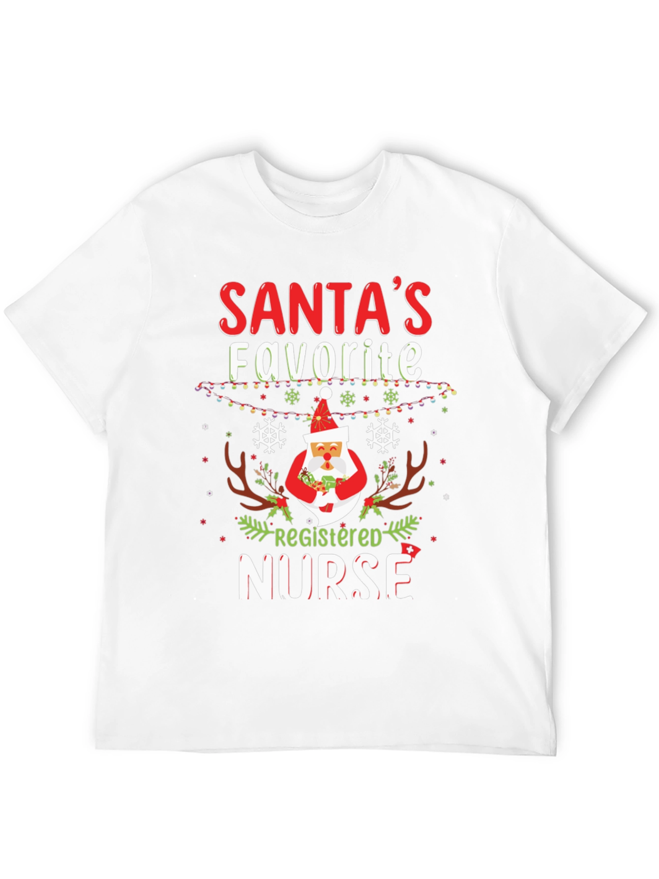 Santas Favorite Registered Nurse Christmas T-Shirt