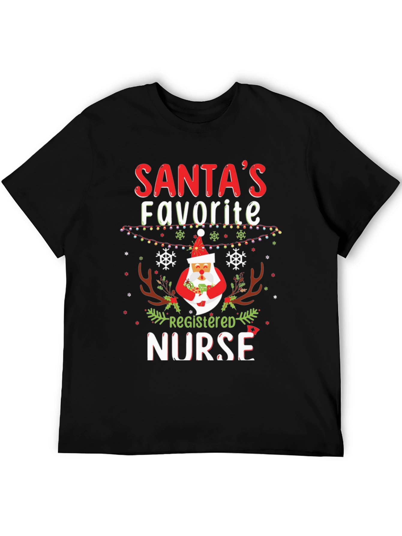 Santas Favorite Registered Nurse Christmas T-Shirt
