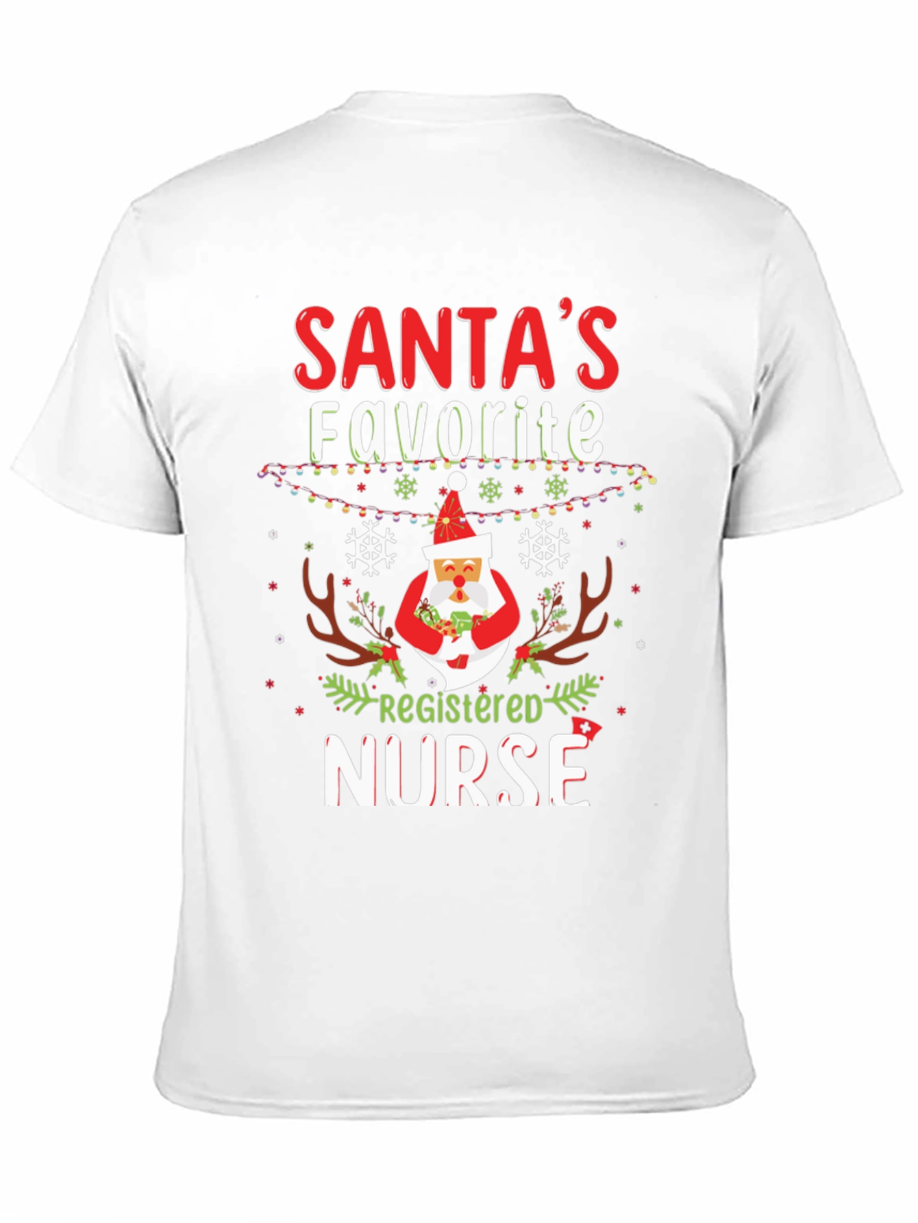 Santas Favorite Registered Nurse Christmas T-Shirt
