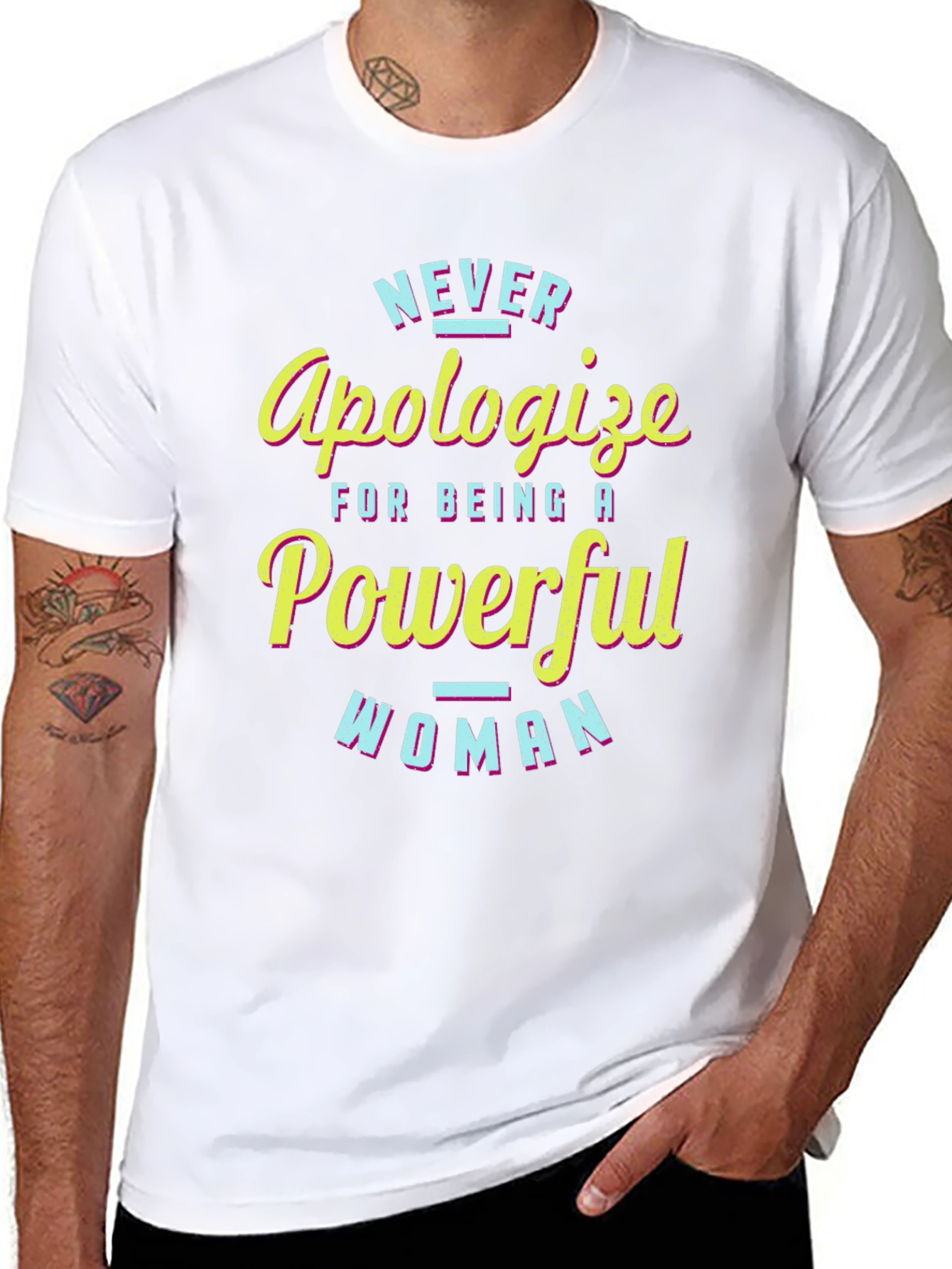 Never Apologize Powerful Woman Black T-Shirt