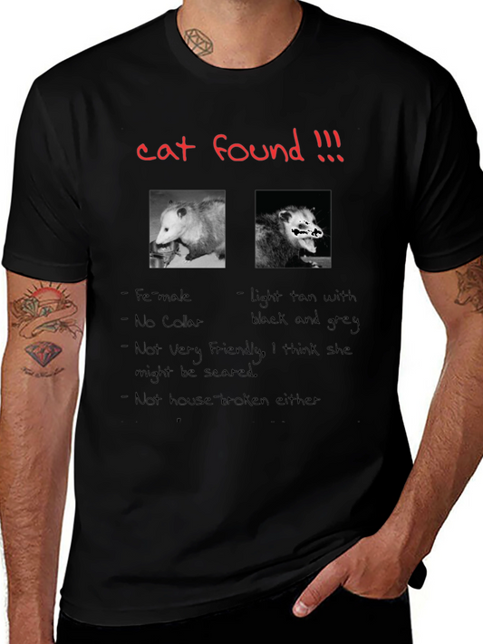 Funny Cat Found Opossum T-Shirt