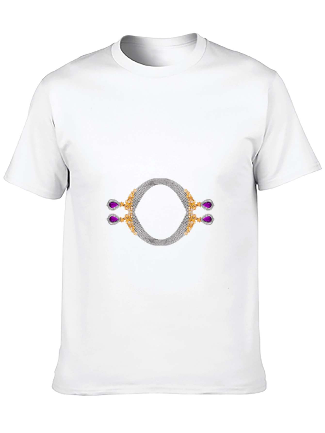 Stylish Black T-Shirt with Unique Jewelry Graphic