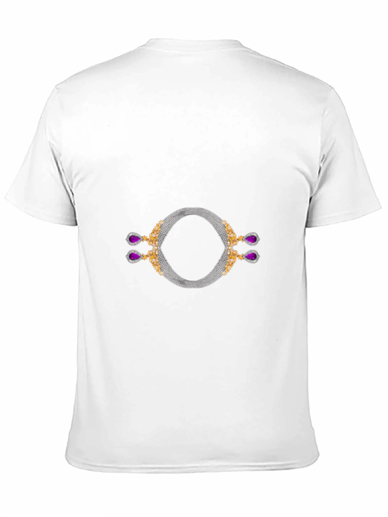 Stylish Black T-Shirt with Unique Jewelry Graphic