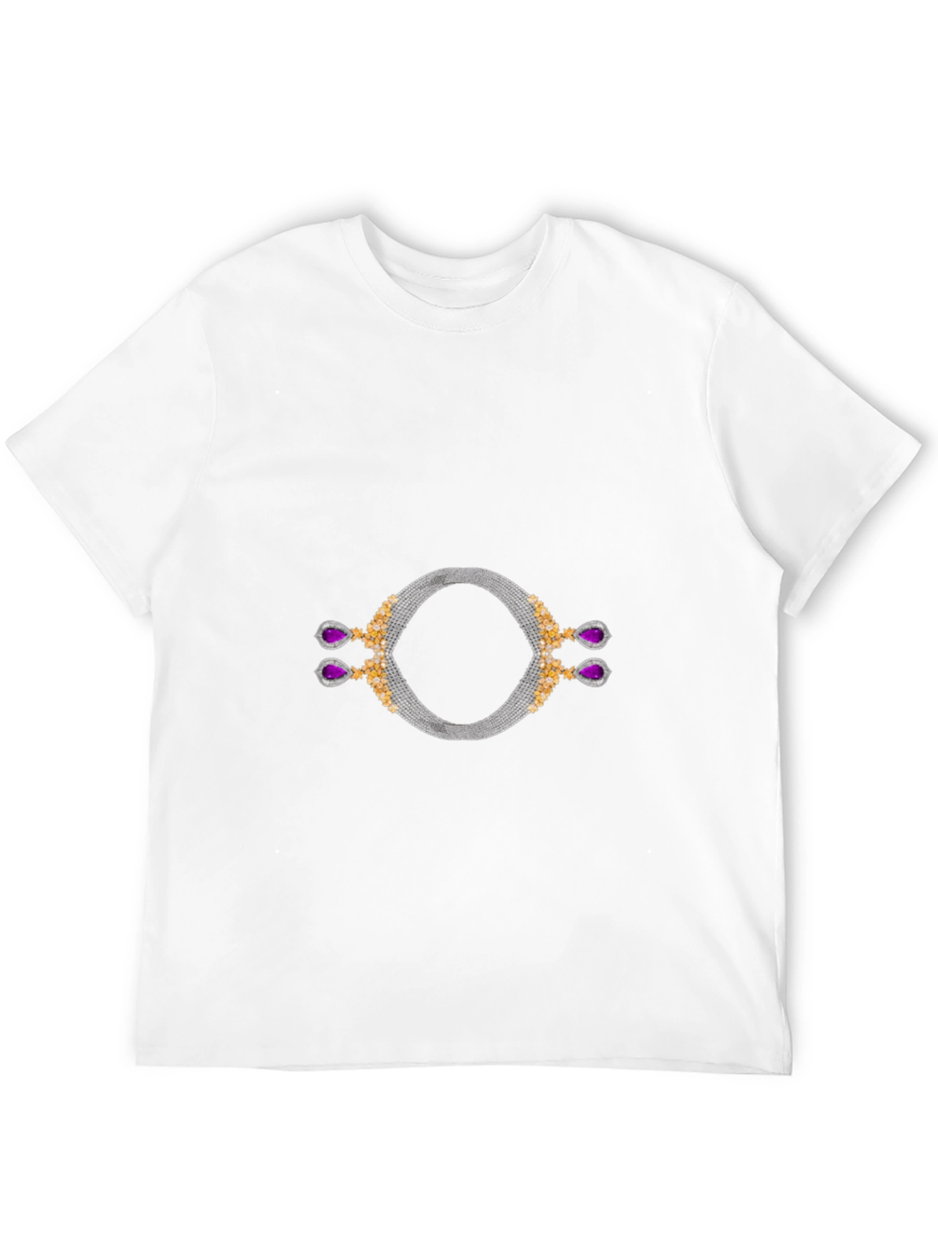 Stylish Black T-Shirt with Unique Jewelry Graphic