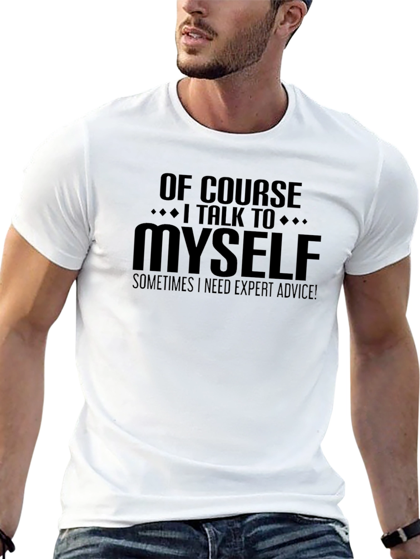 Funny Sarcastic I Talk To Myself Black T-Shirt