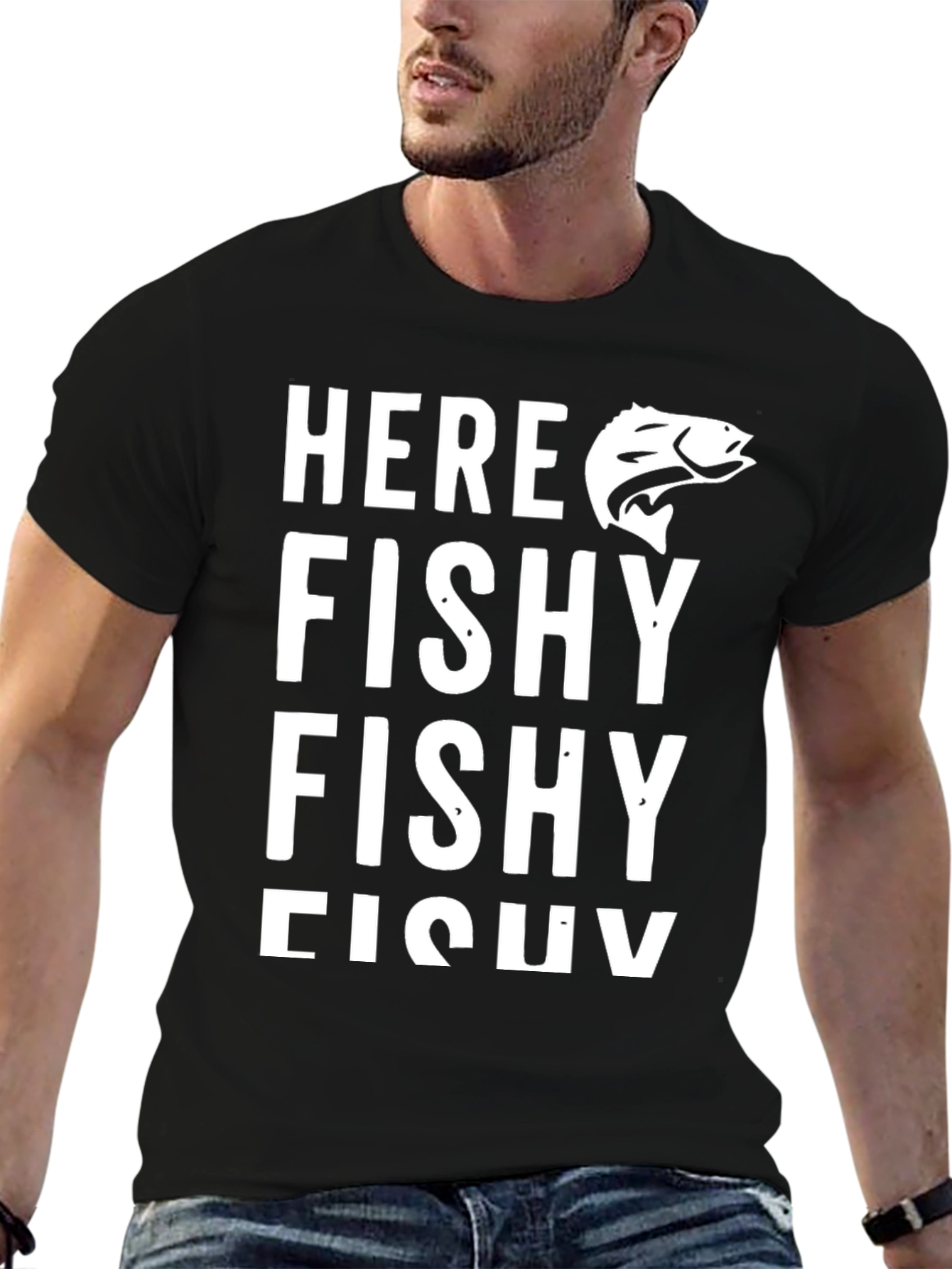 Here Fishy Fishy T-Shirt Funny Fishing Tee