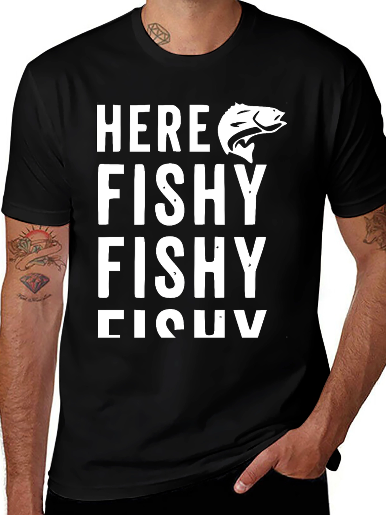 Here Fishy Fishy T-Shirt Funny Fishing Tee