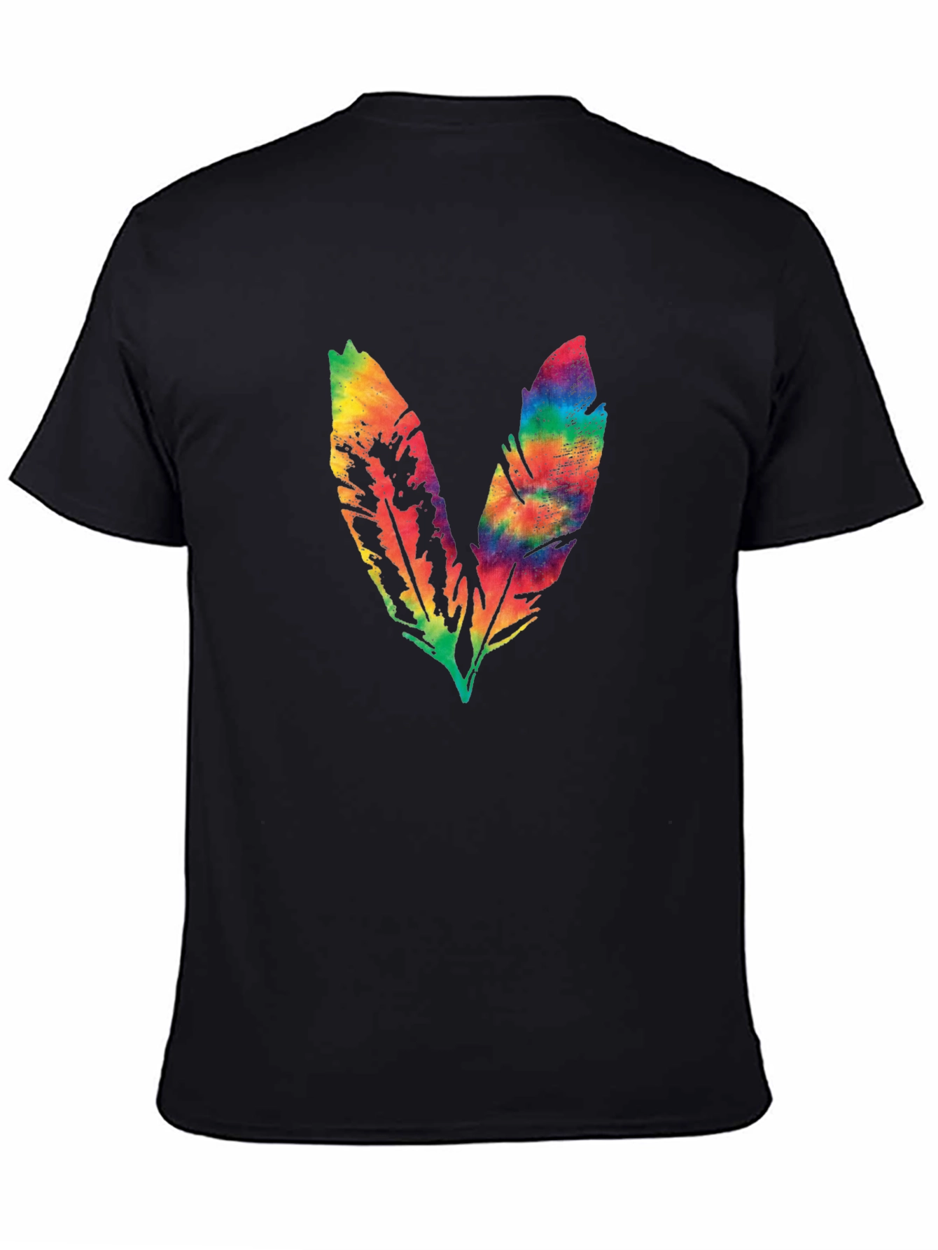 Rainbow Feather Graphic Tee - Soft Cotton Blend