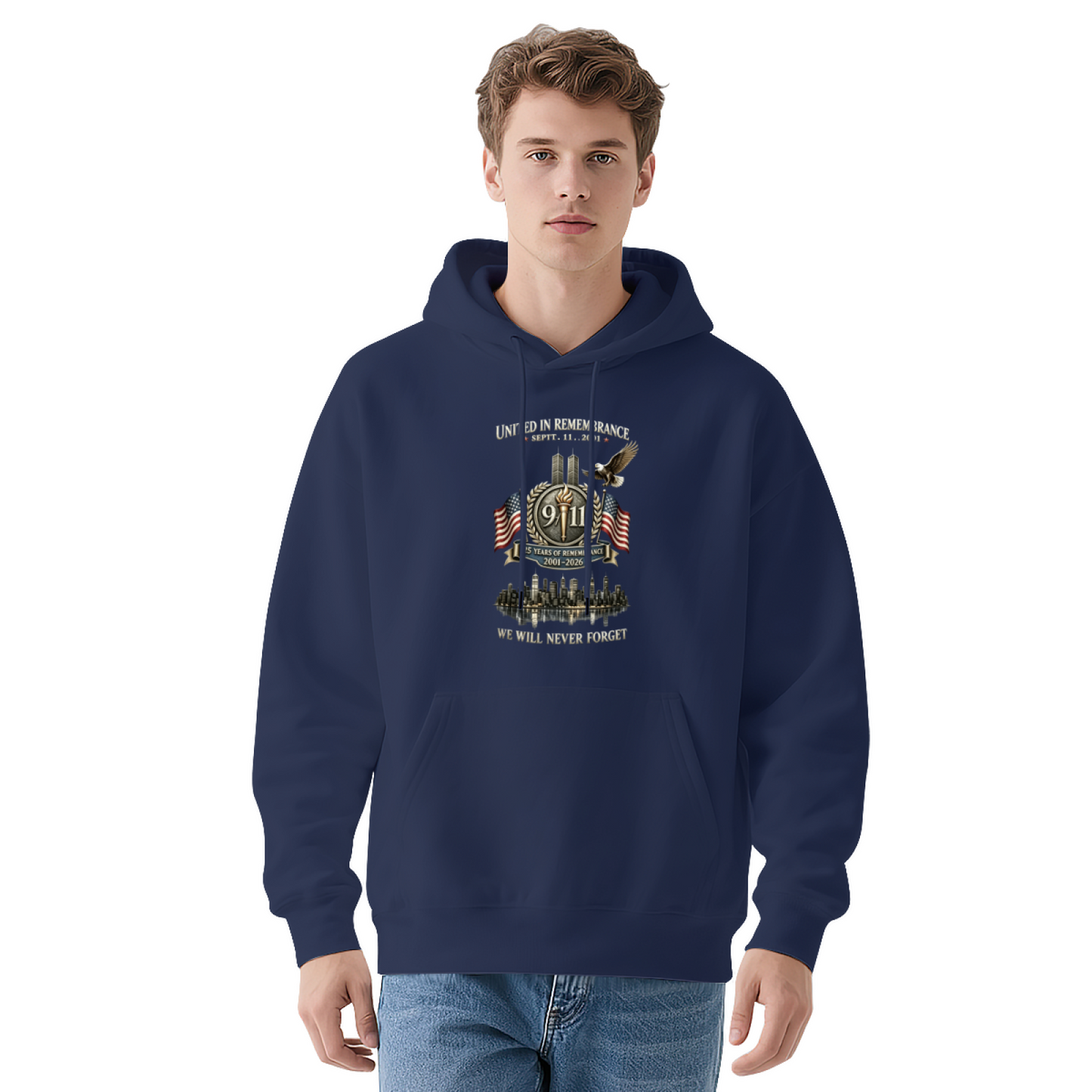 United In Remembrance 9/11 Eagle Torch Commemorative Hoodie