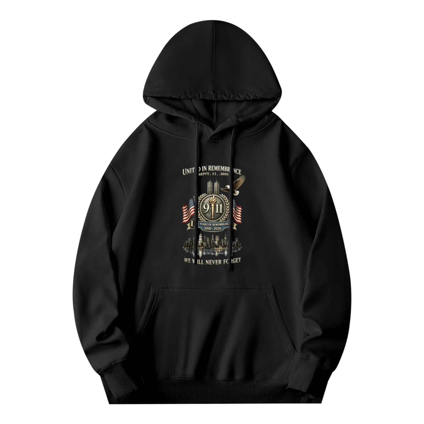 United In Remembrance 9/11 Eagle Torch Commemorative Hoodie