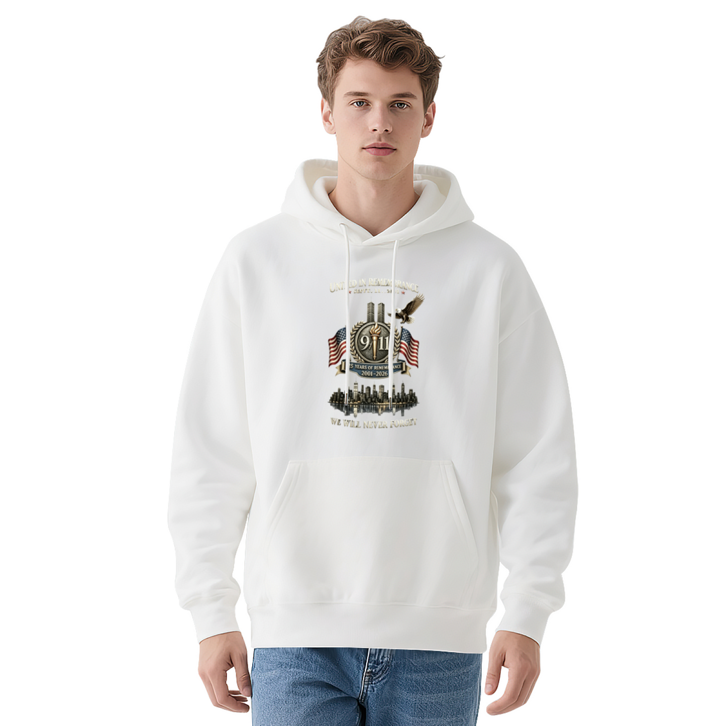 United In Remembrance 9/11 Eagle Torch Commemorative Hoodie