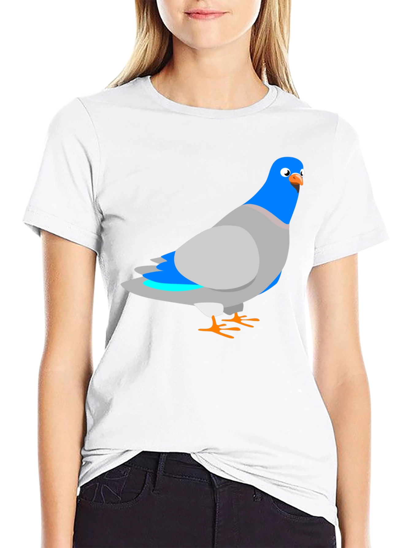 Pigeon Graphic Black T-Shirt - Quirky Bird Tee