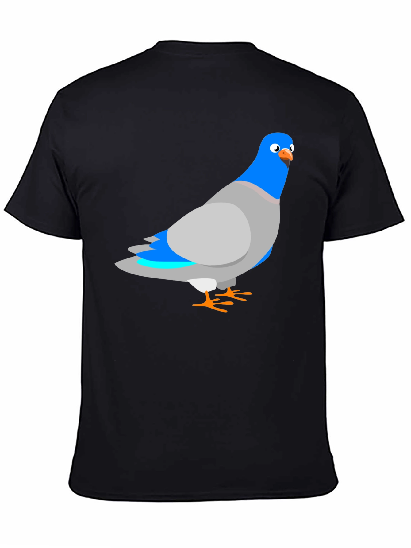 Pigeon Graphic Black T-Shirt - Quirky Bird Tee