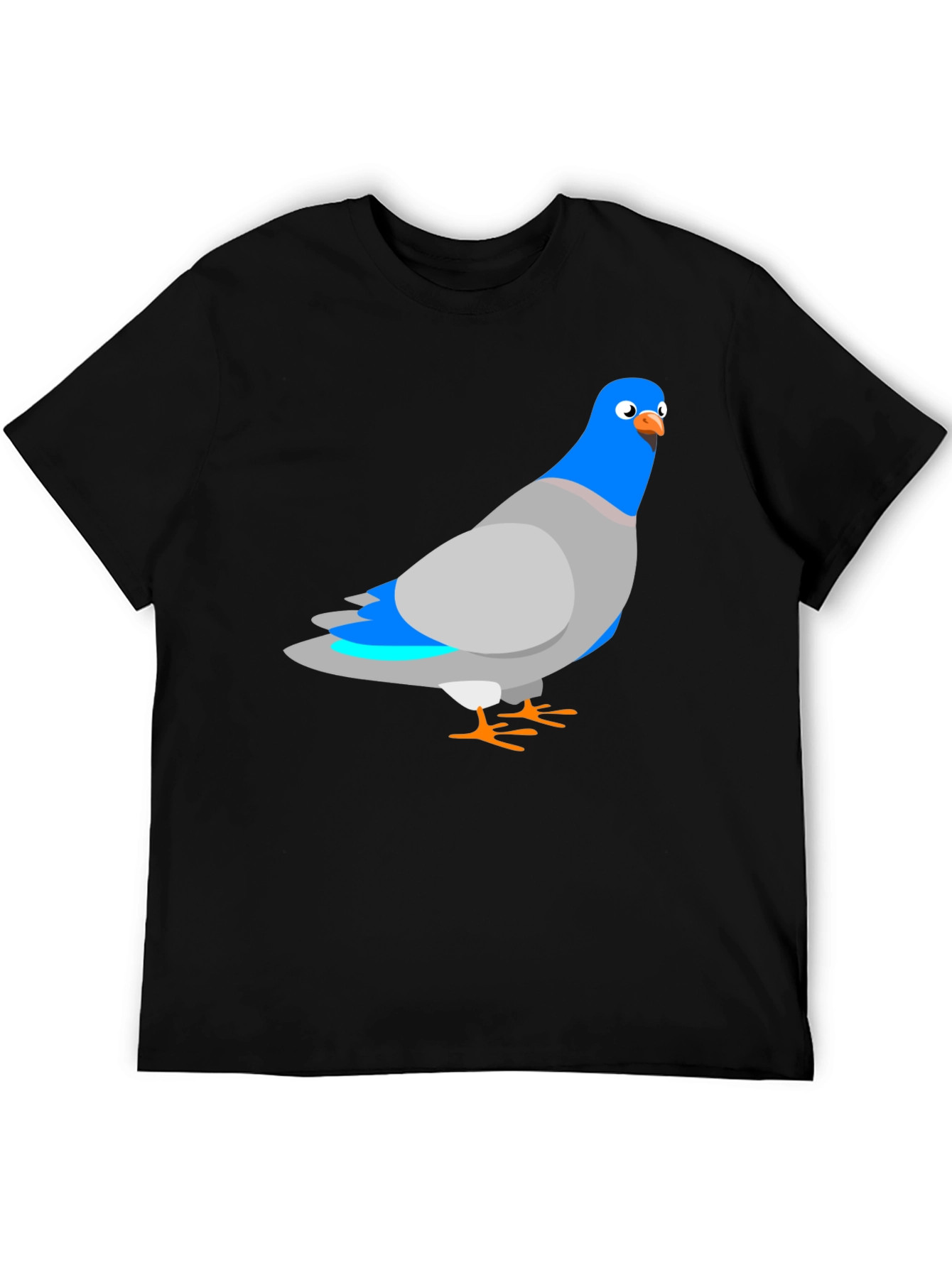 Pigeon Graphic Black T-Shirt - Quirky Bird Tee