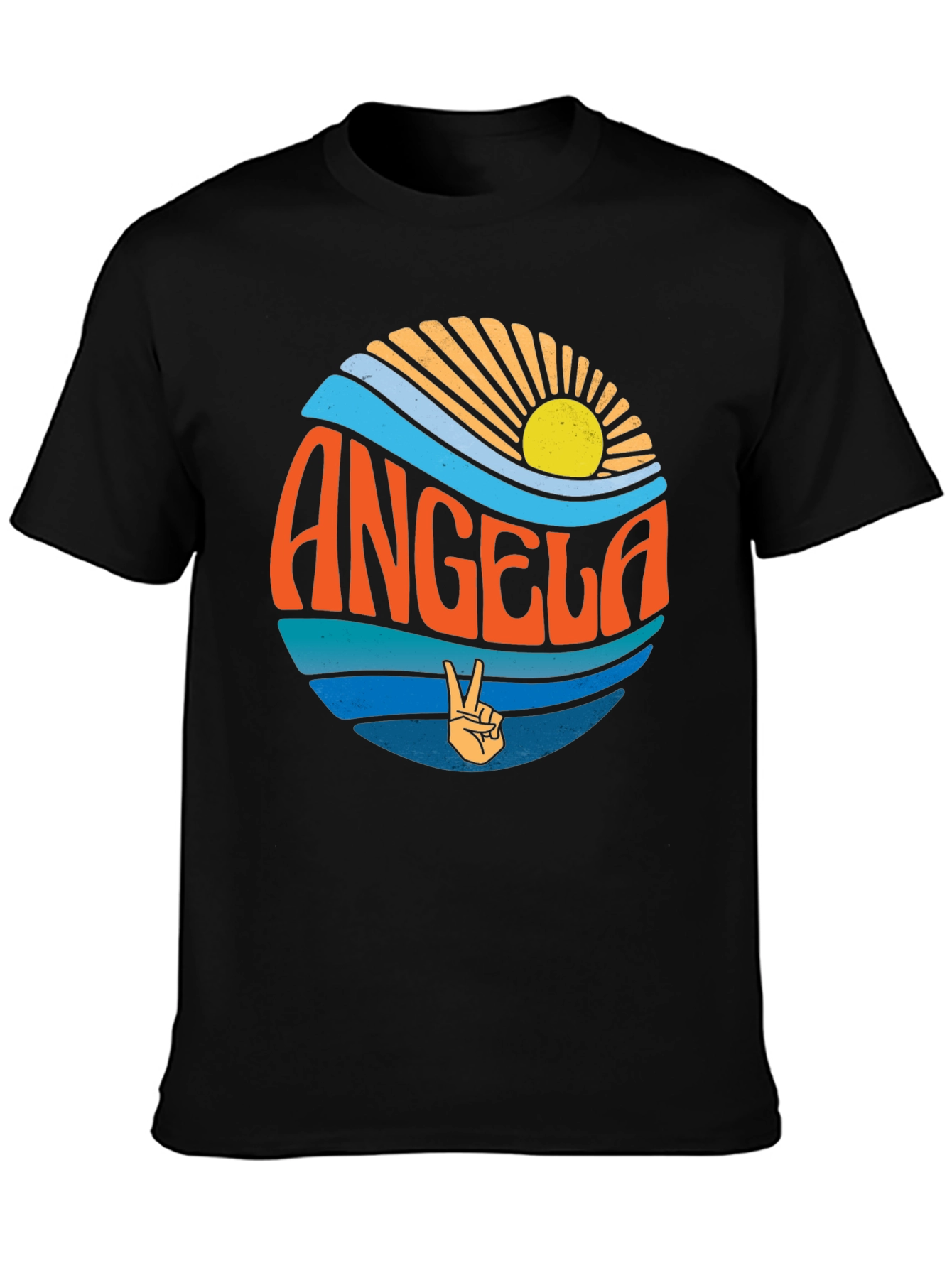 Angela Retro Graphic Tee - Black T-Shirt