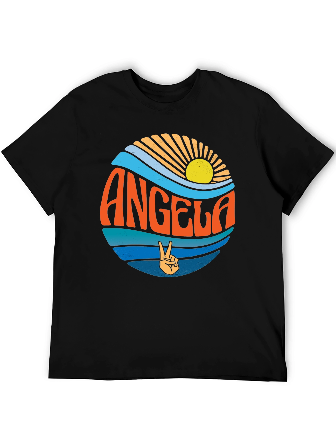 Angela Retro Graphic Tee - Black T-Shirt