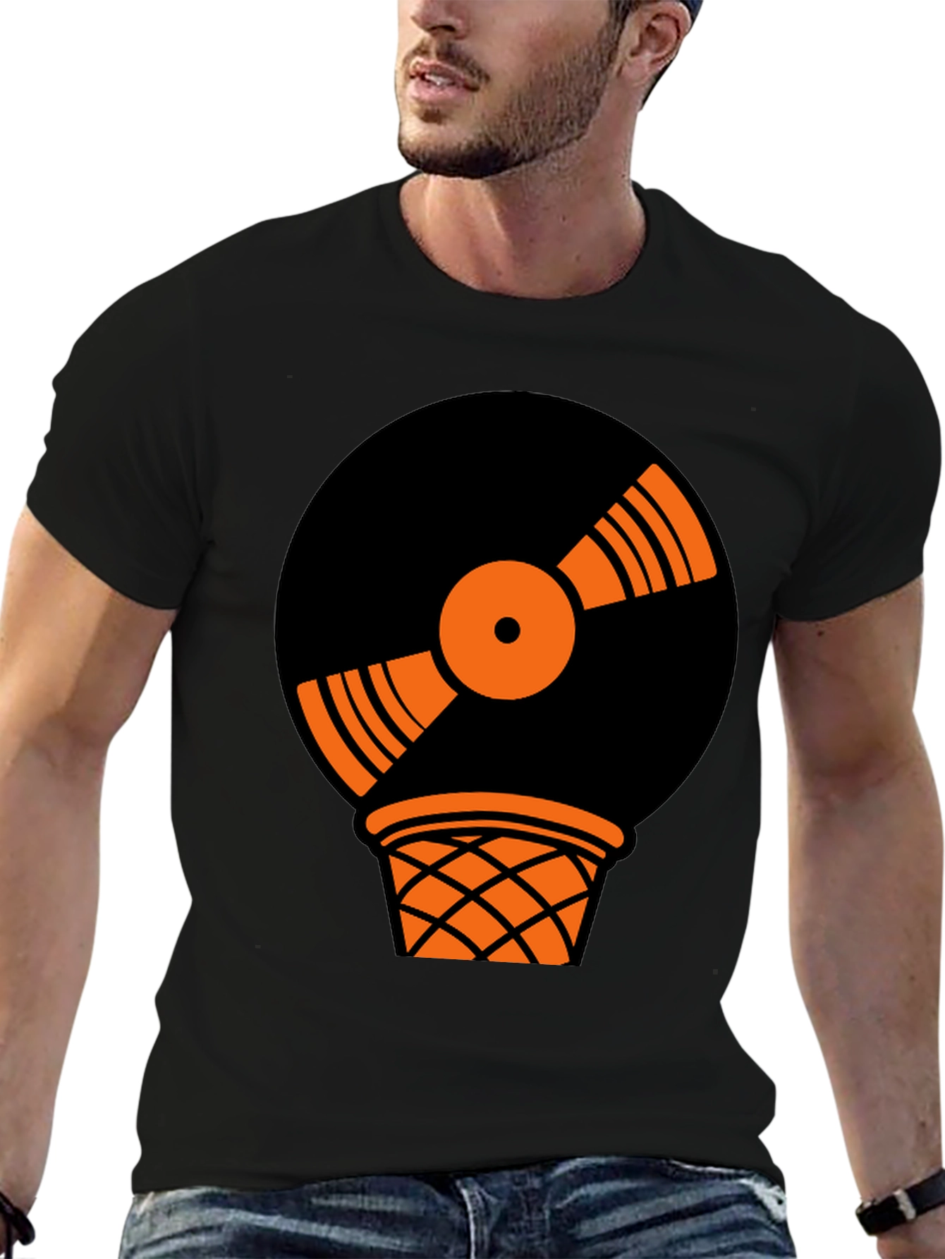 Vinyl Record Basketball T-Shirt