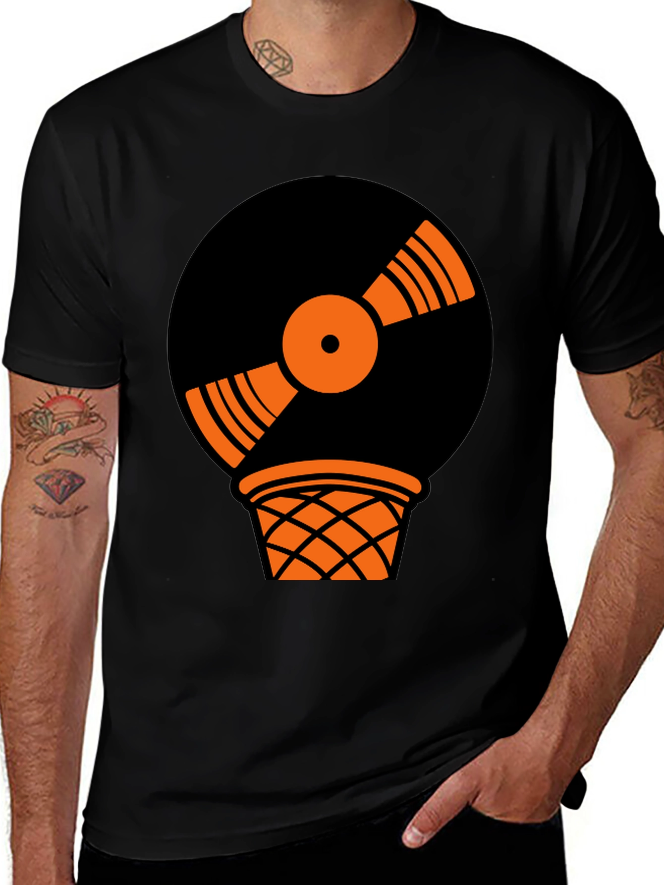 Vinyl Record Basketball T-Shirt