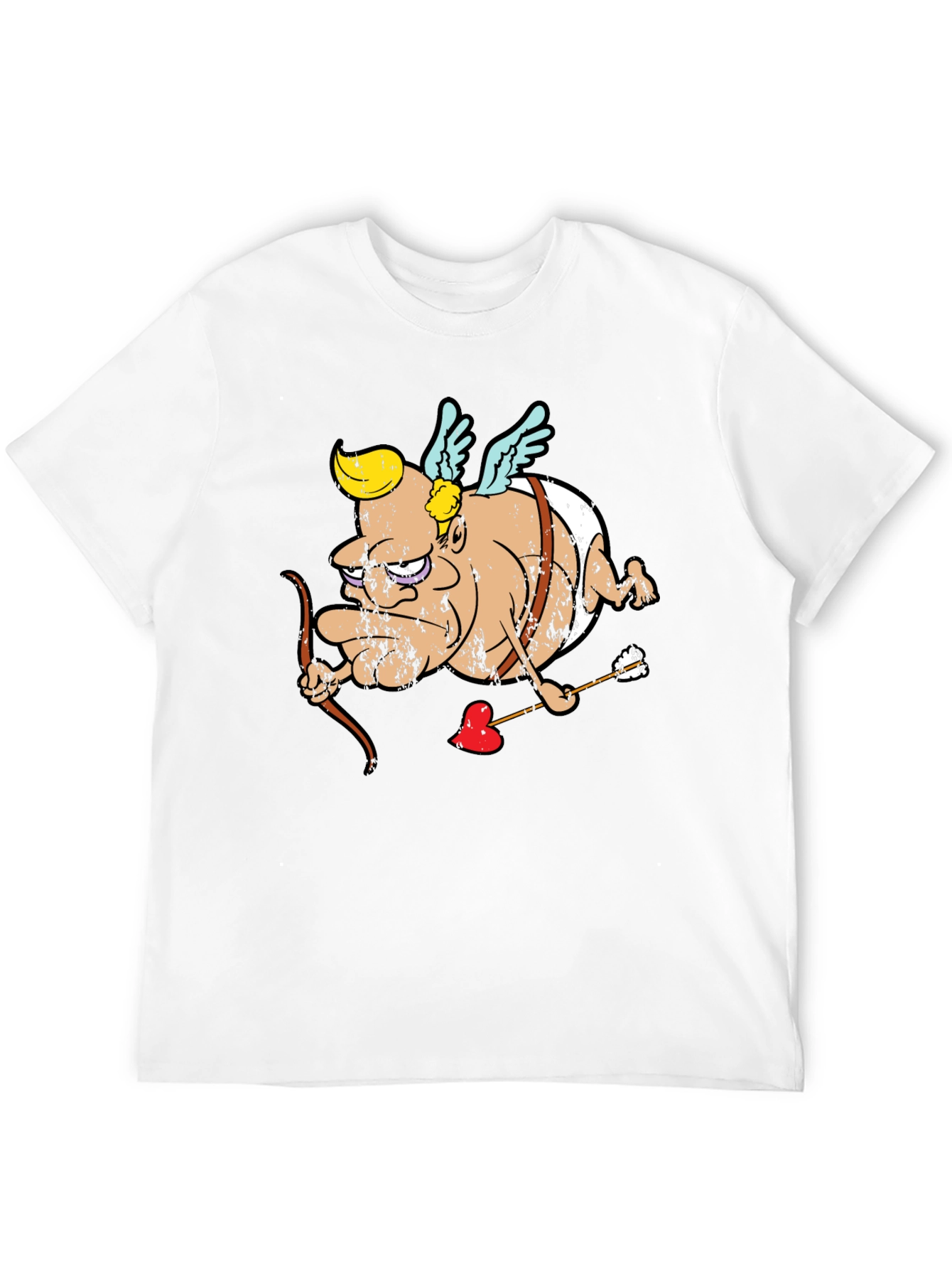Cupid Cartoon Graphic T-Shirt - Black