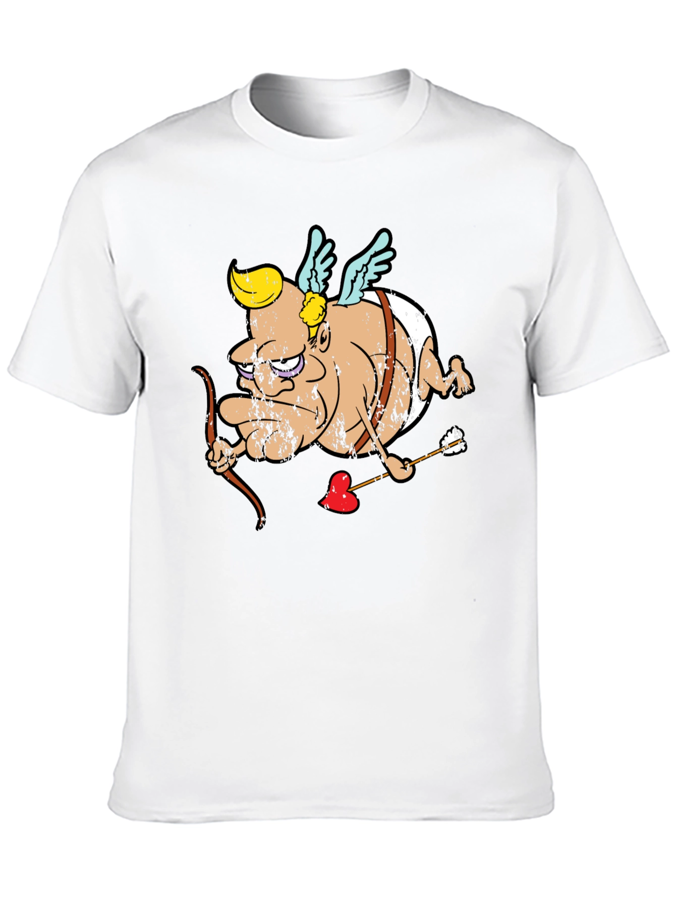 Cupid Cartoon Graphic T-Shirt - Black