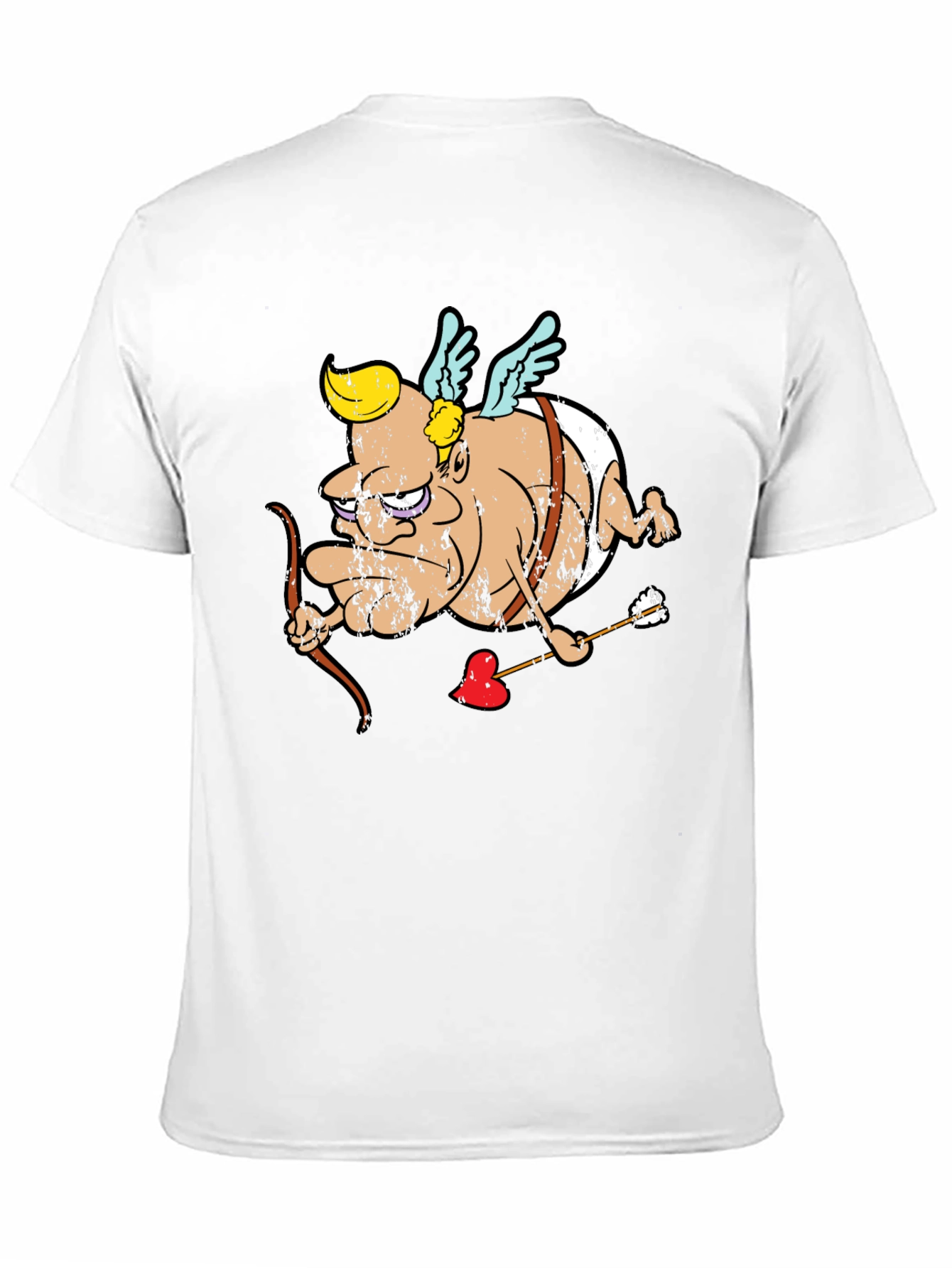 Cupid Cartoon Graphic T-Shirt - Black