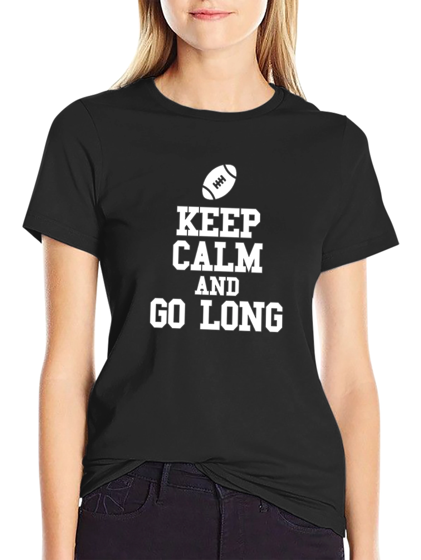 Keep Calm and Go Long Football T-Shirt