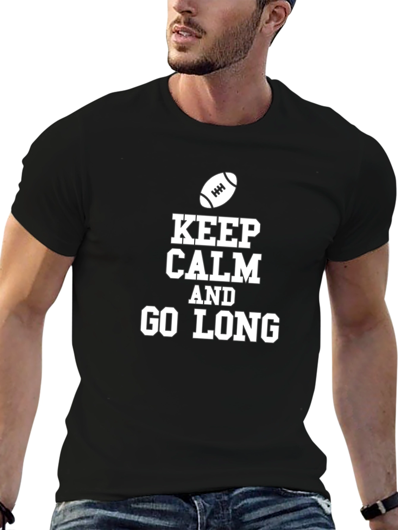Keep Calm and Go Long Football T-Shirt