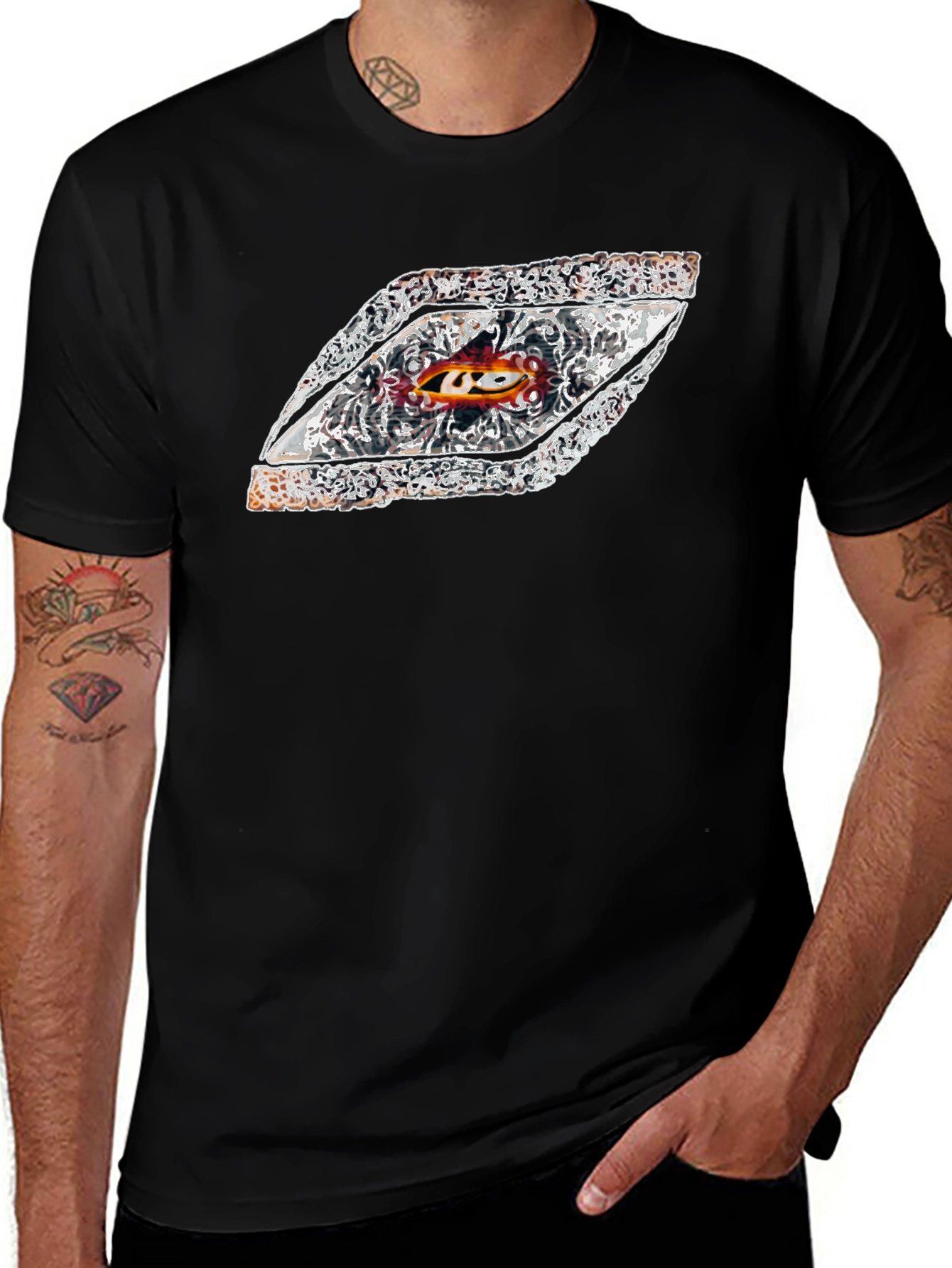 Eye-Catching Graphic Tee - Black