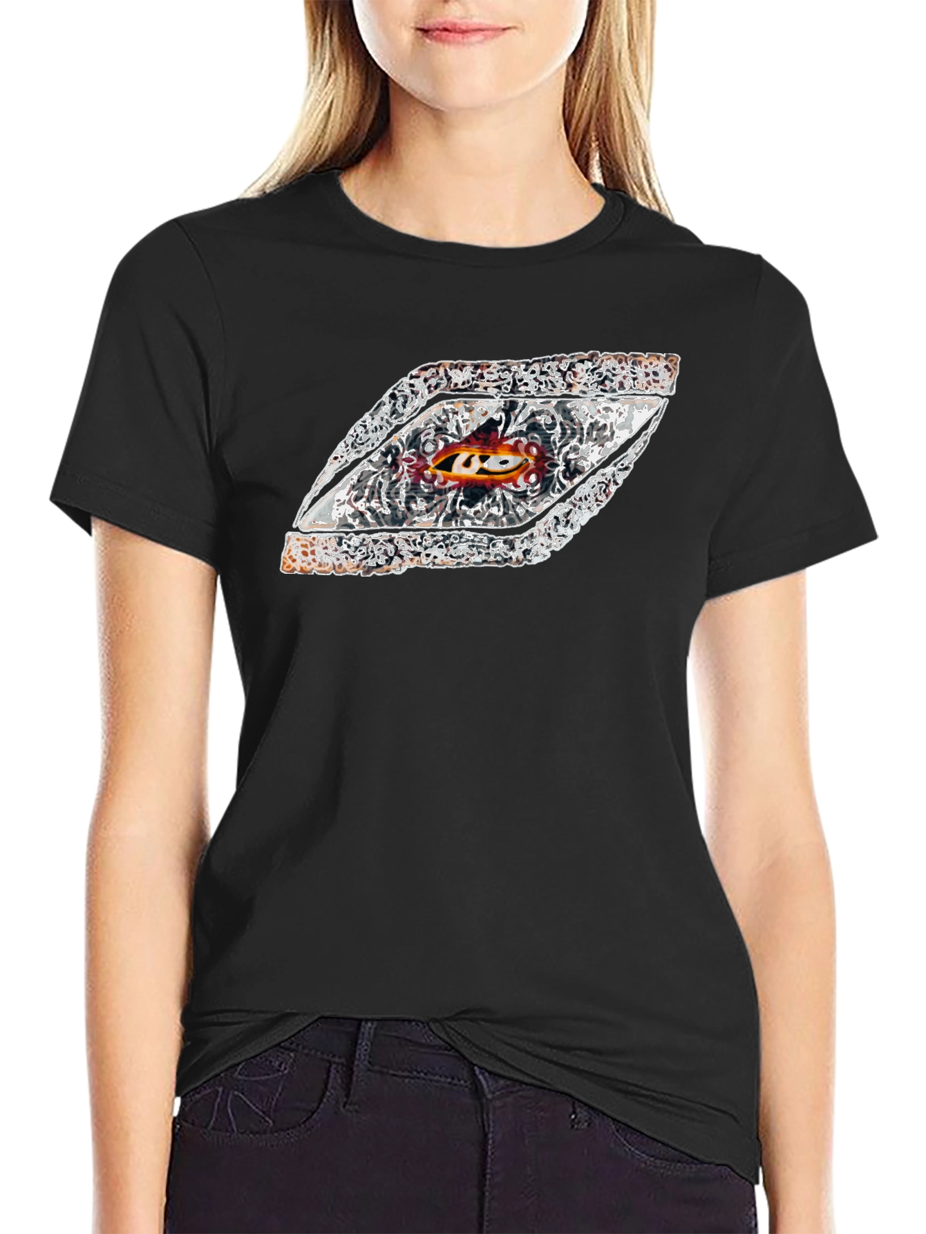 Eye-Catching Graphic Tee - Black