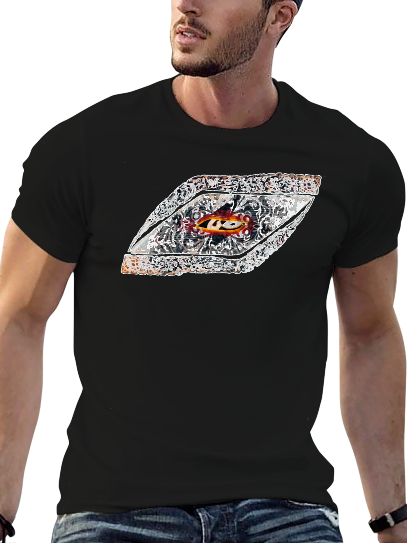 Eye-Catching Graphic Tee - Black