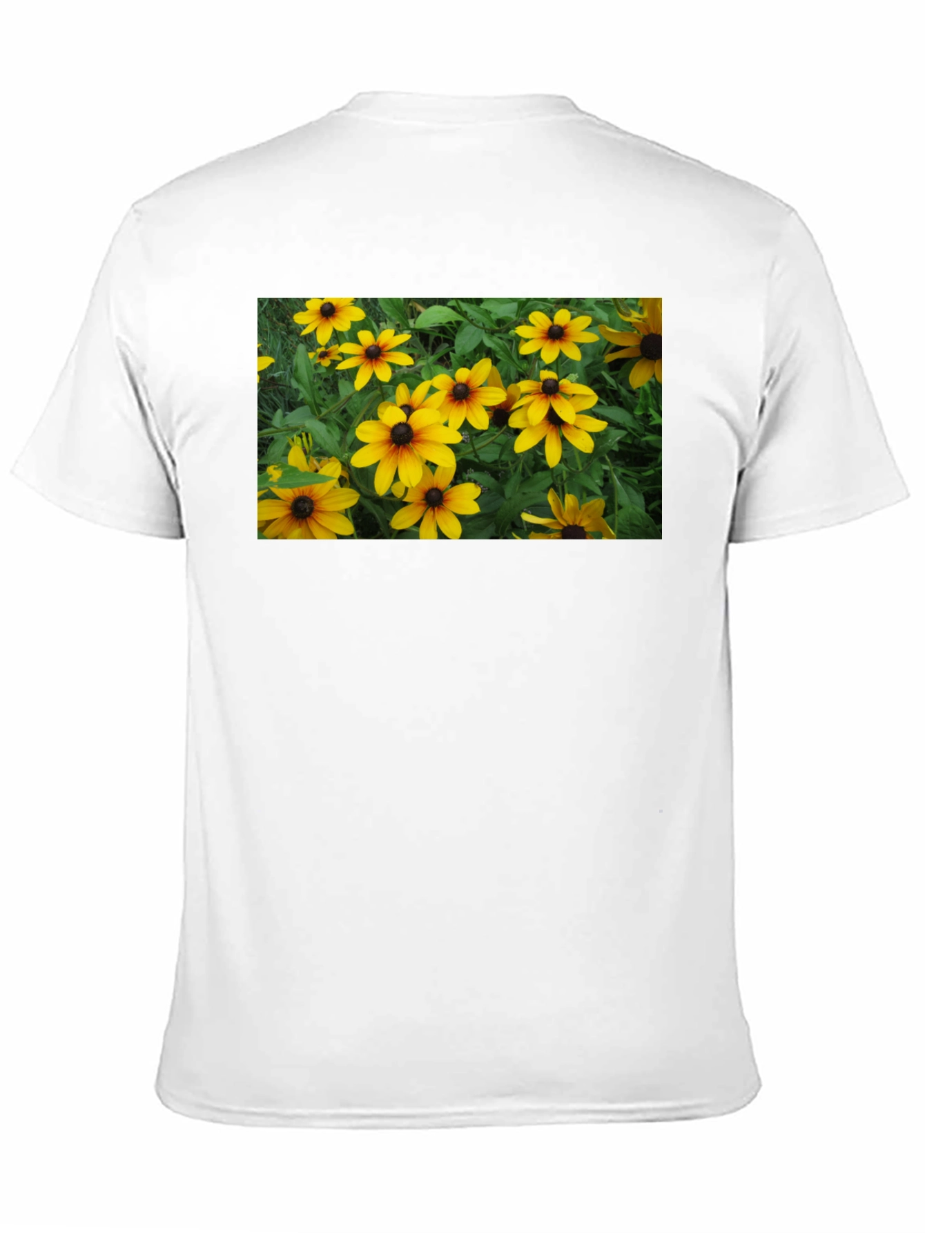 Black T-Shirt with Floral Graphic