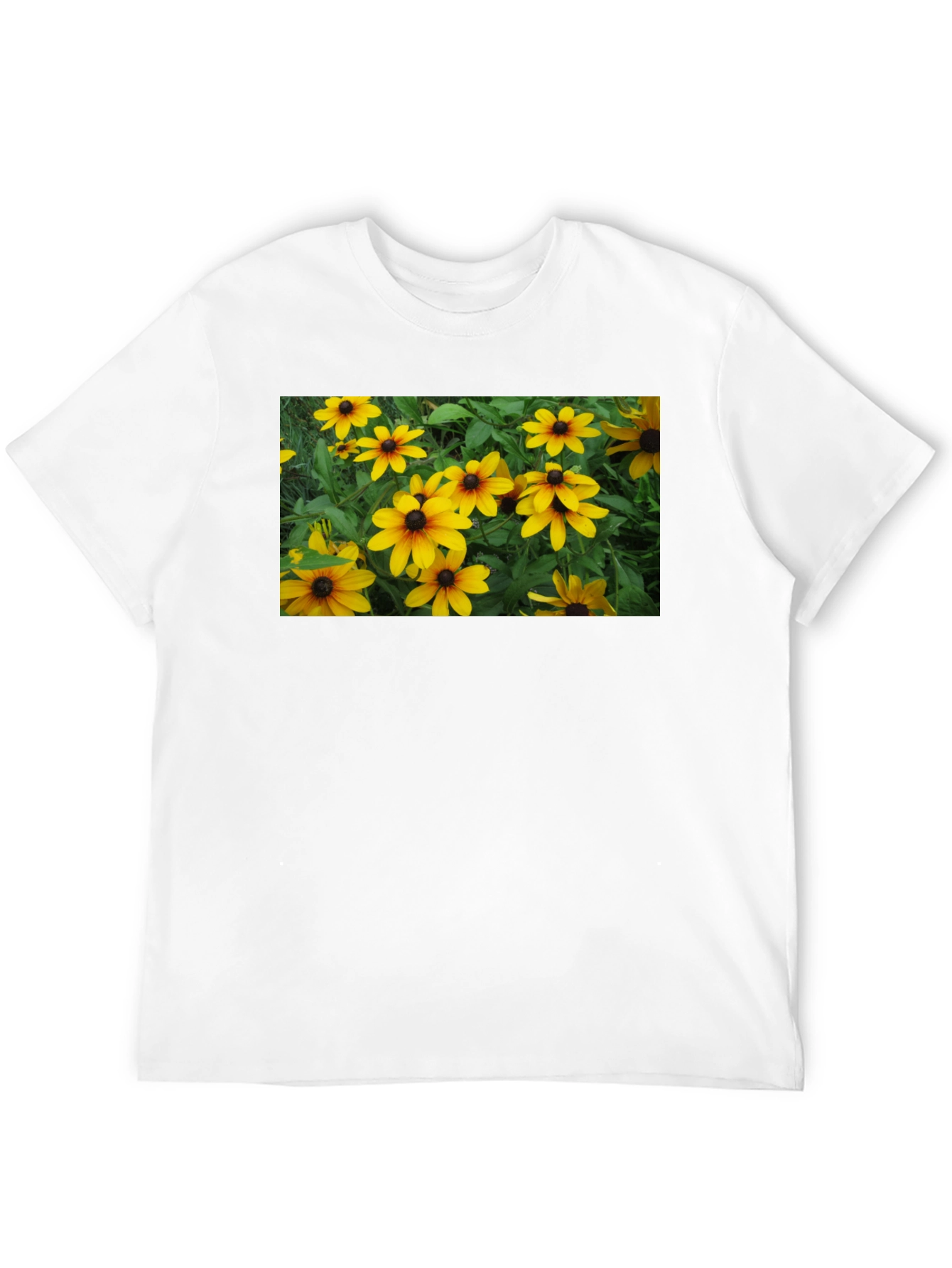 Black T-Shirt with Floral Graphic