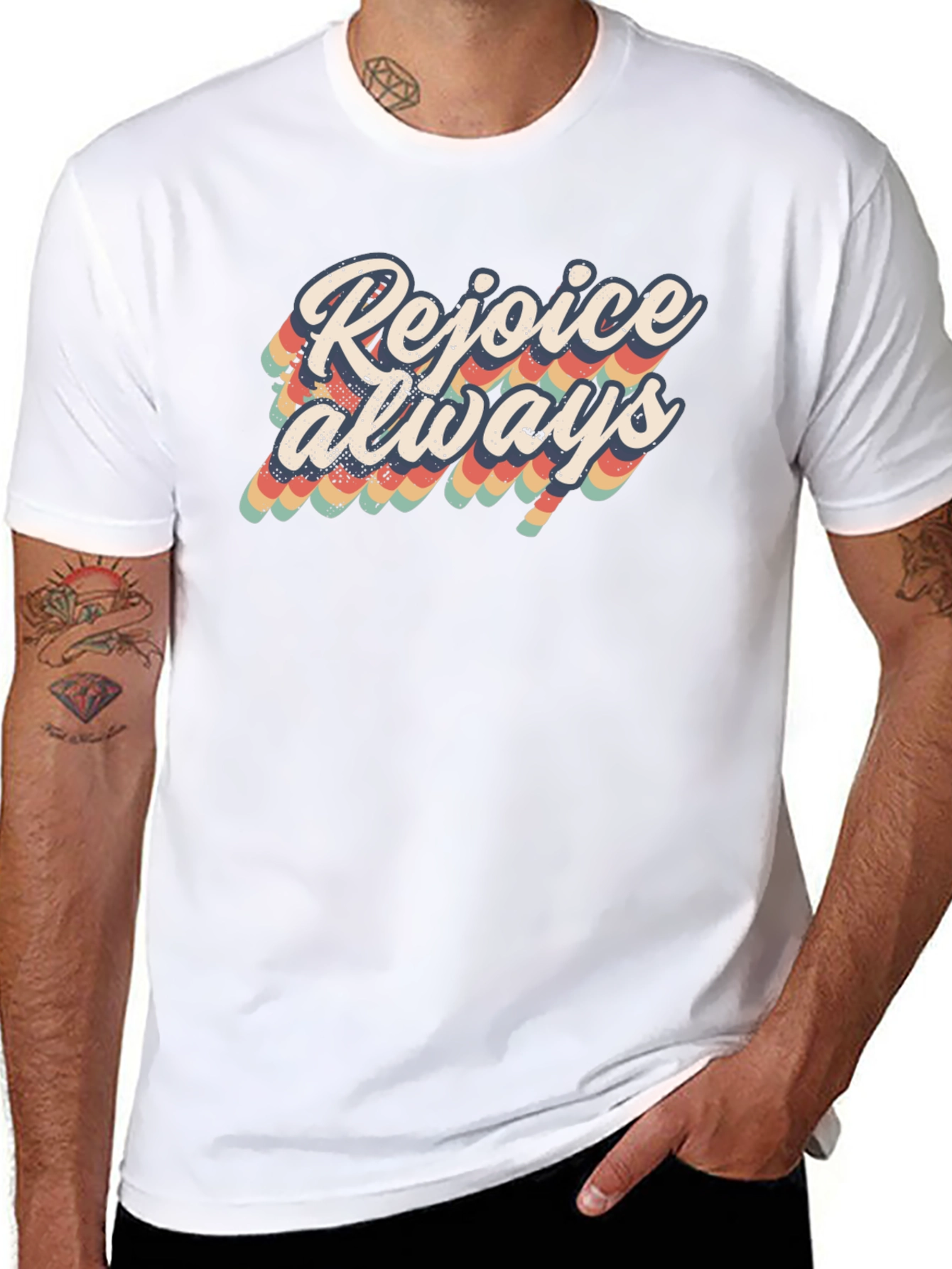 Rejoice Always Black Graphic Tee