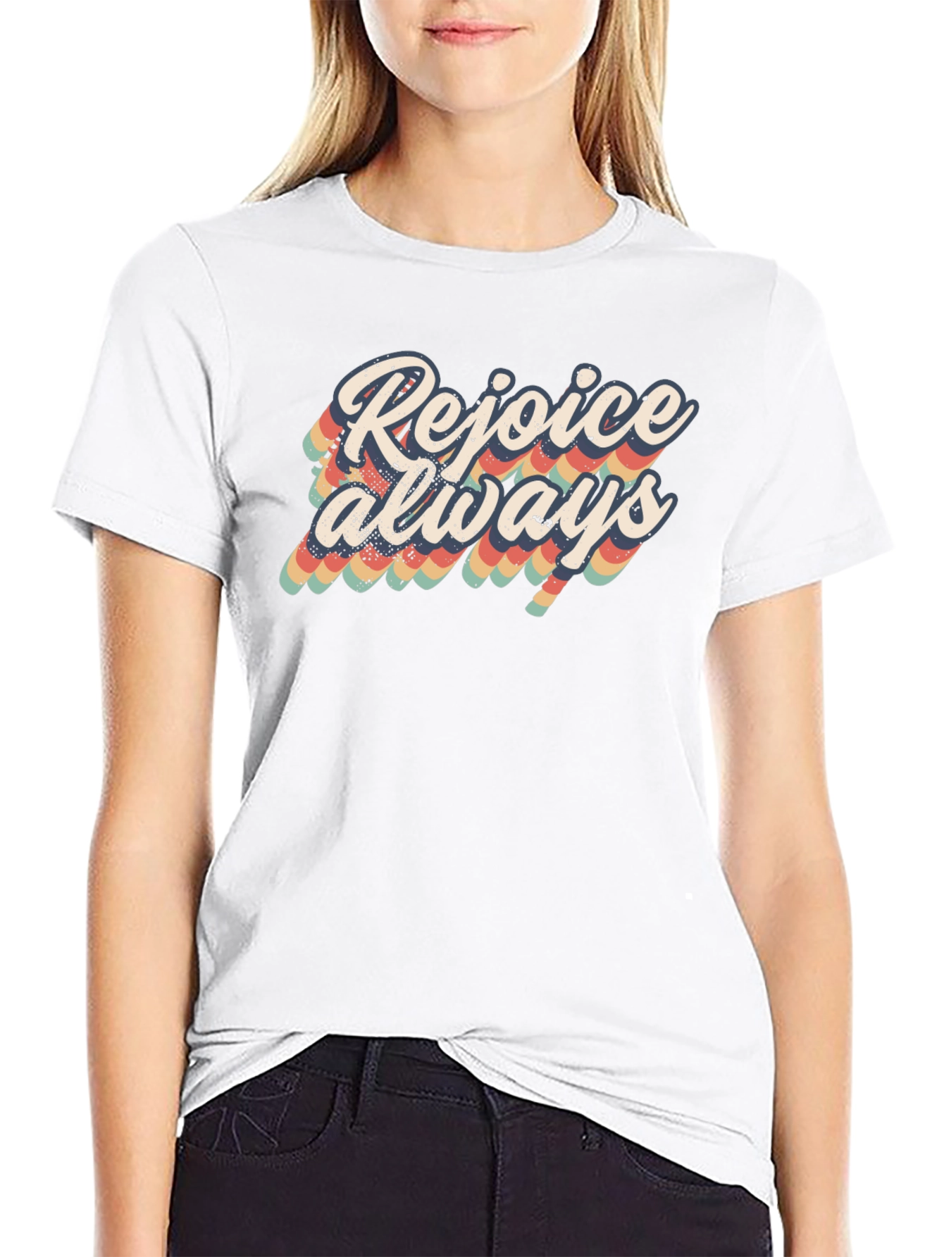 Rejoice Always Black Graphic Tee