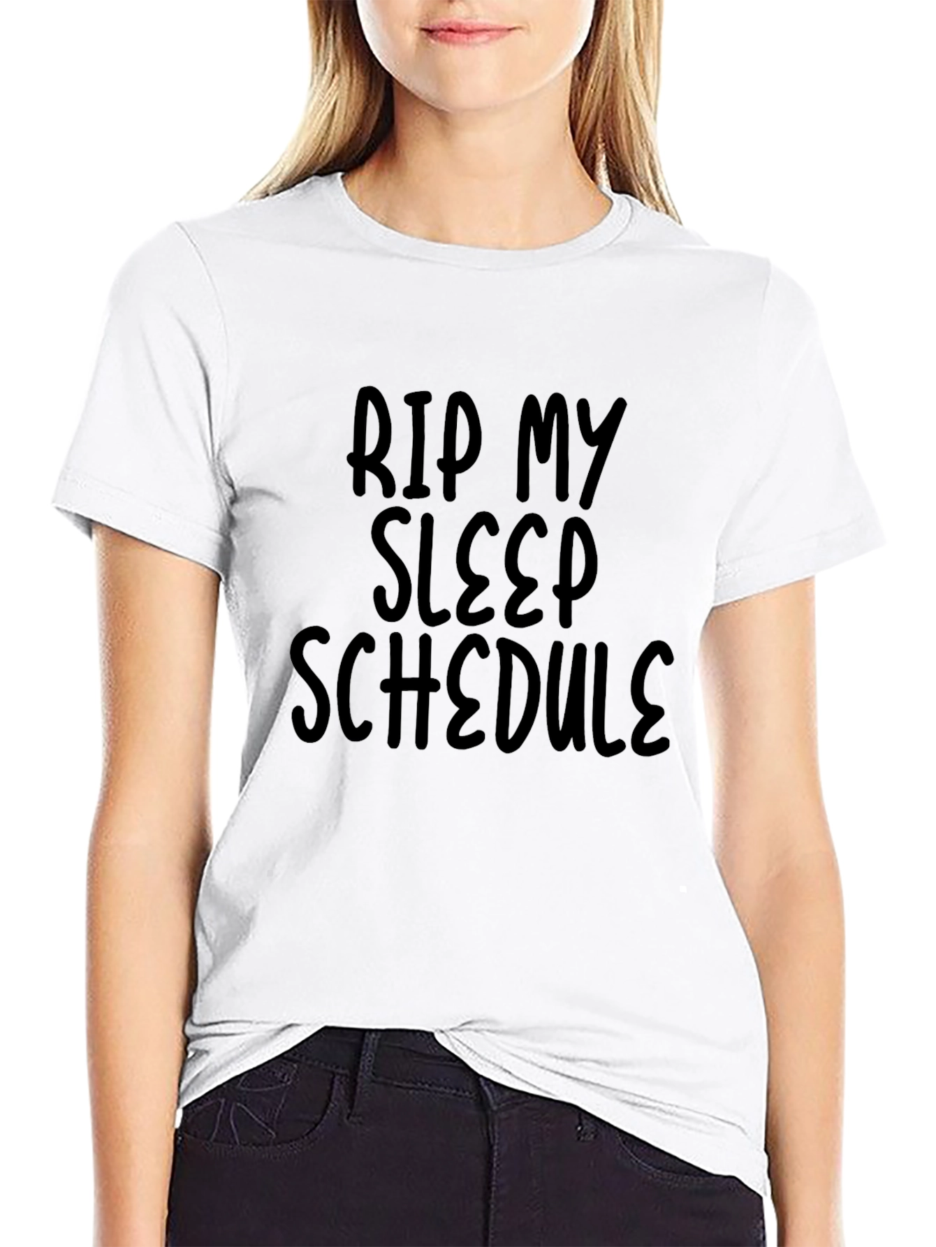 RIP My Sleep Schedule Black Graphic Tee
