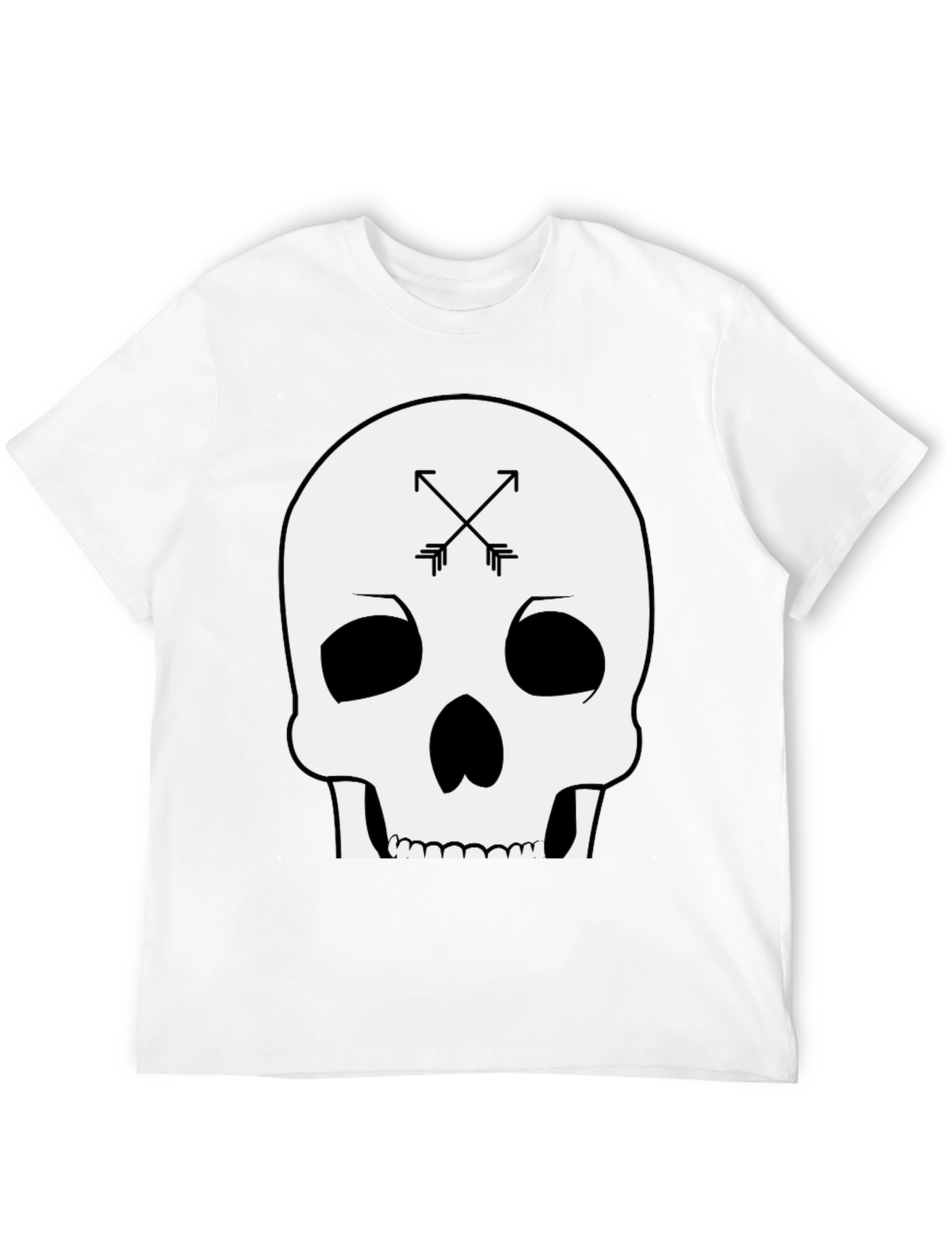 Skull & Arrows Graphic Tee - Black Cotton T-Shirt